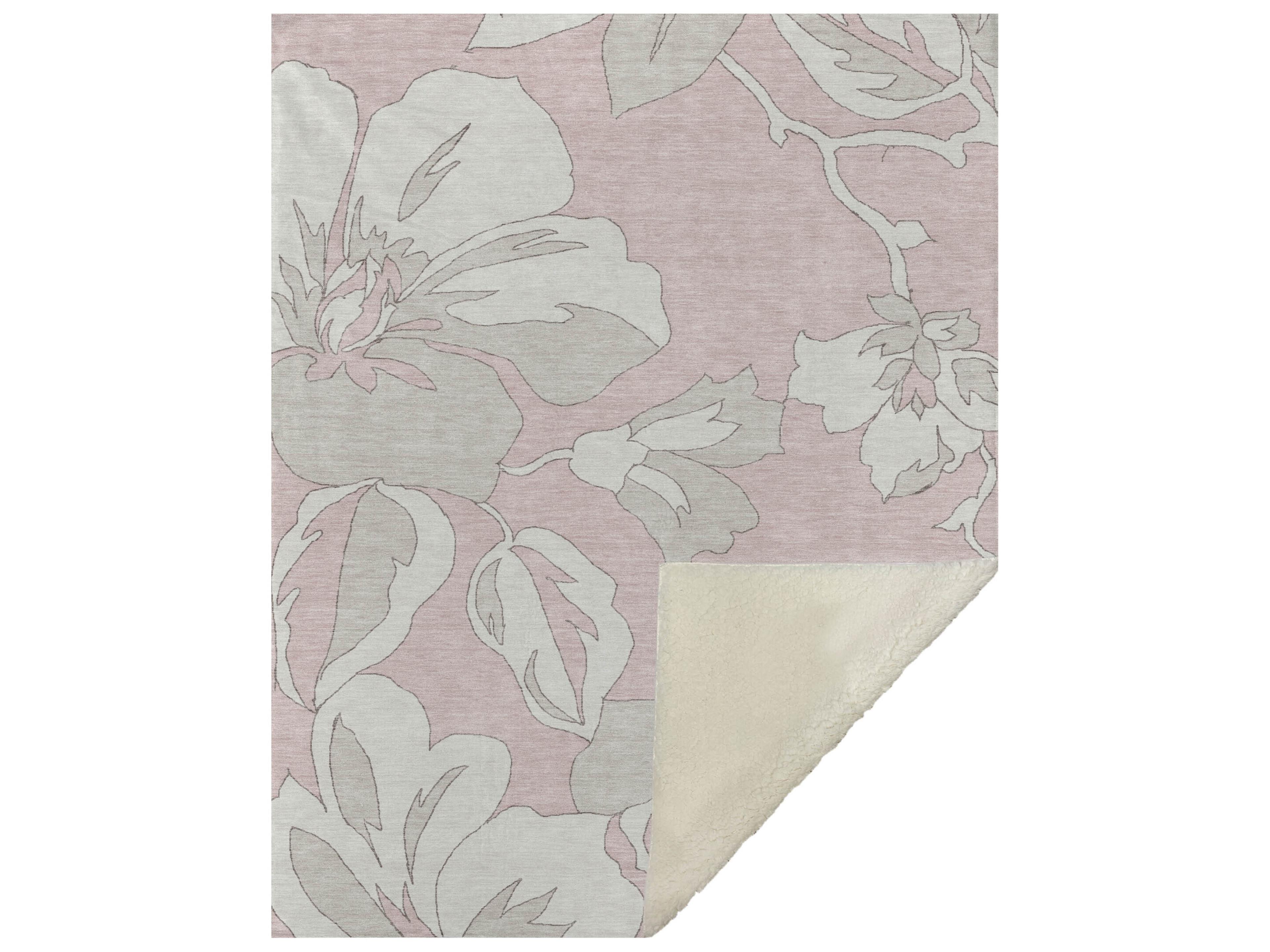Dalyn Sherpa Pink Polyester Throw