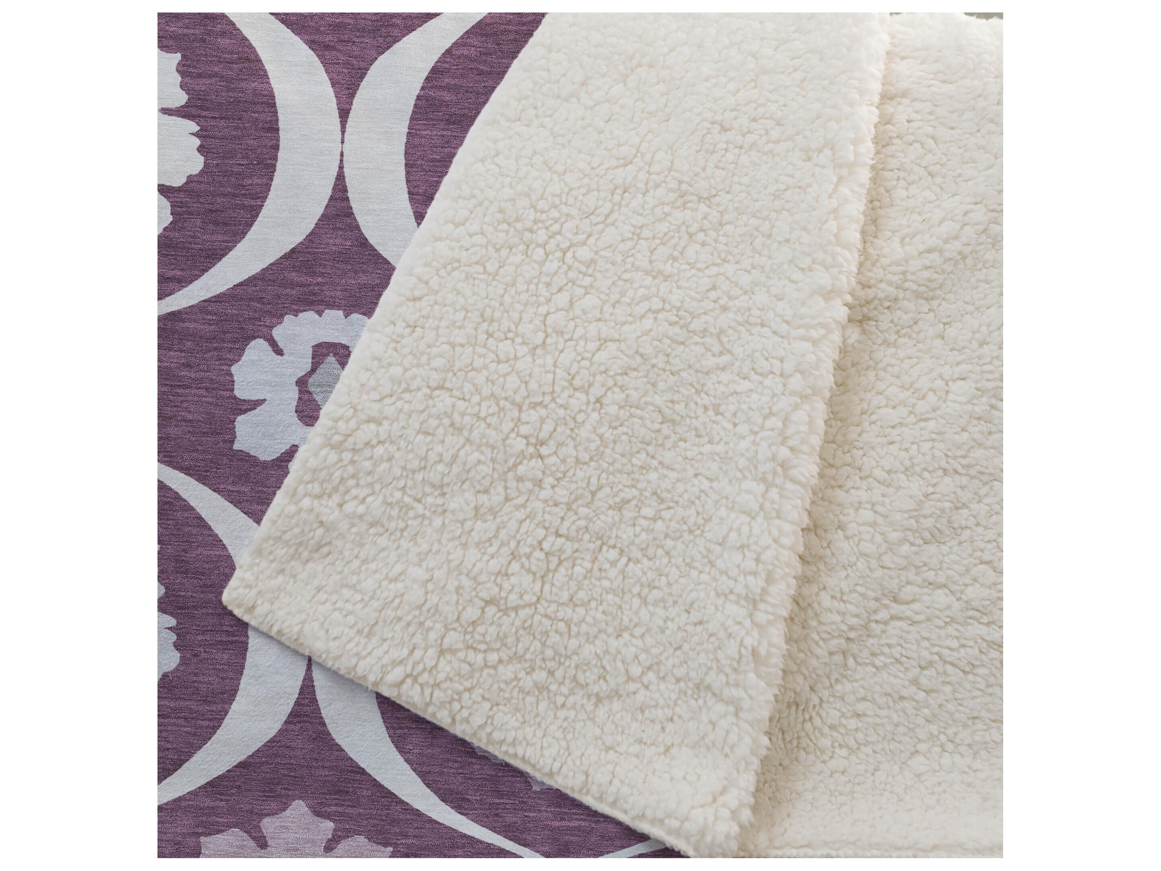 Dalyn Sherpa Purple Polyester Throw