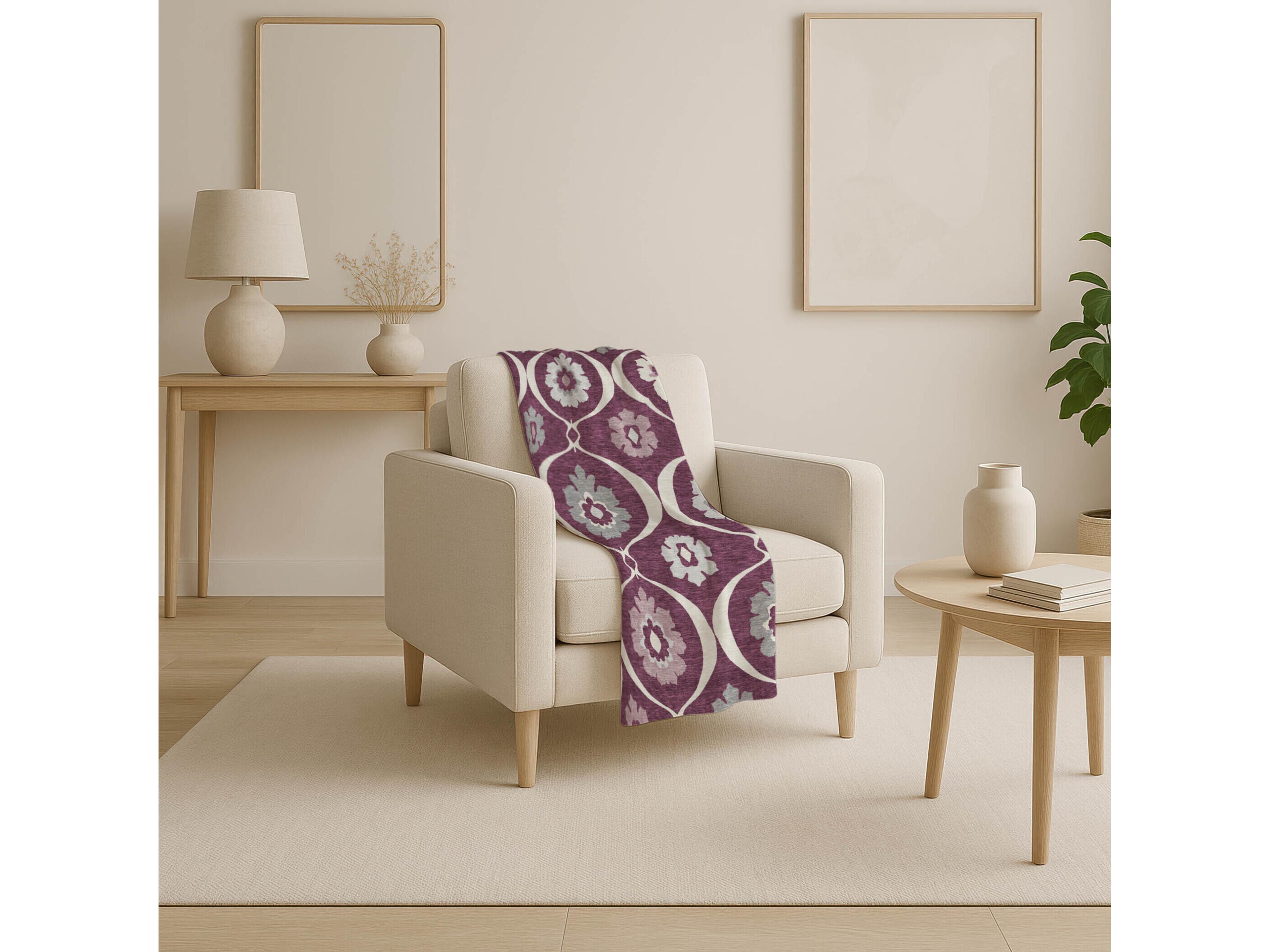 Dalyn Sherpa Purple Polyester Throw