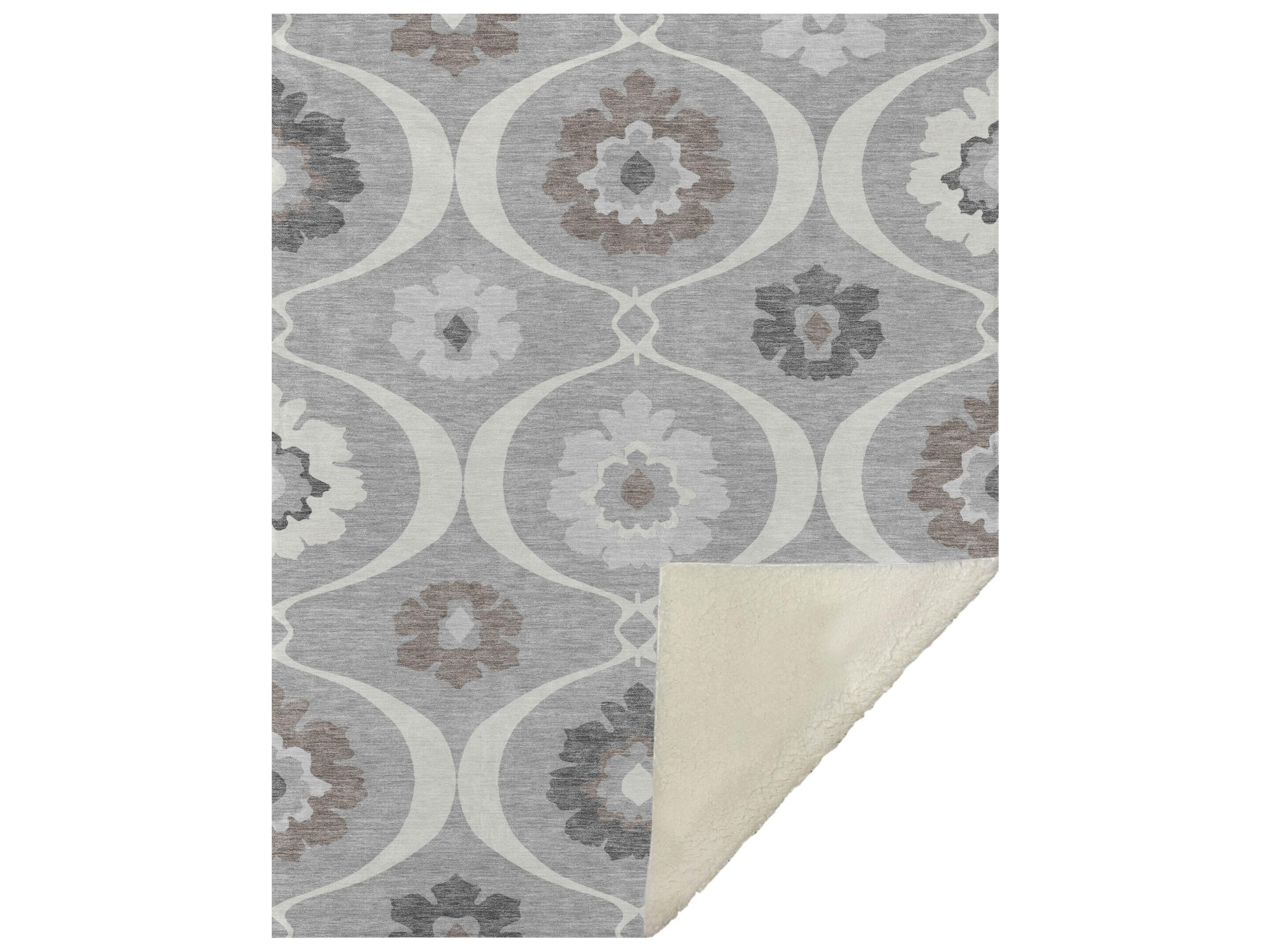 Dalyn Sherpa Gray Polyester Throw