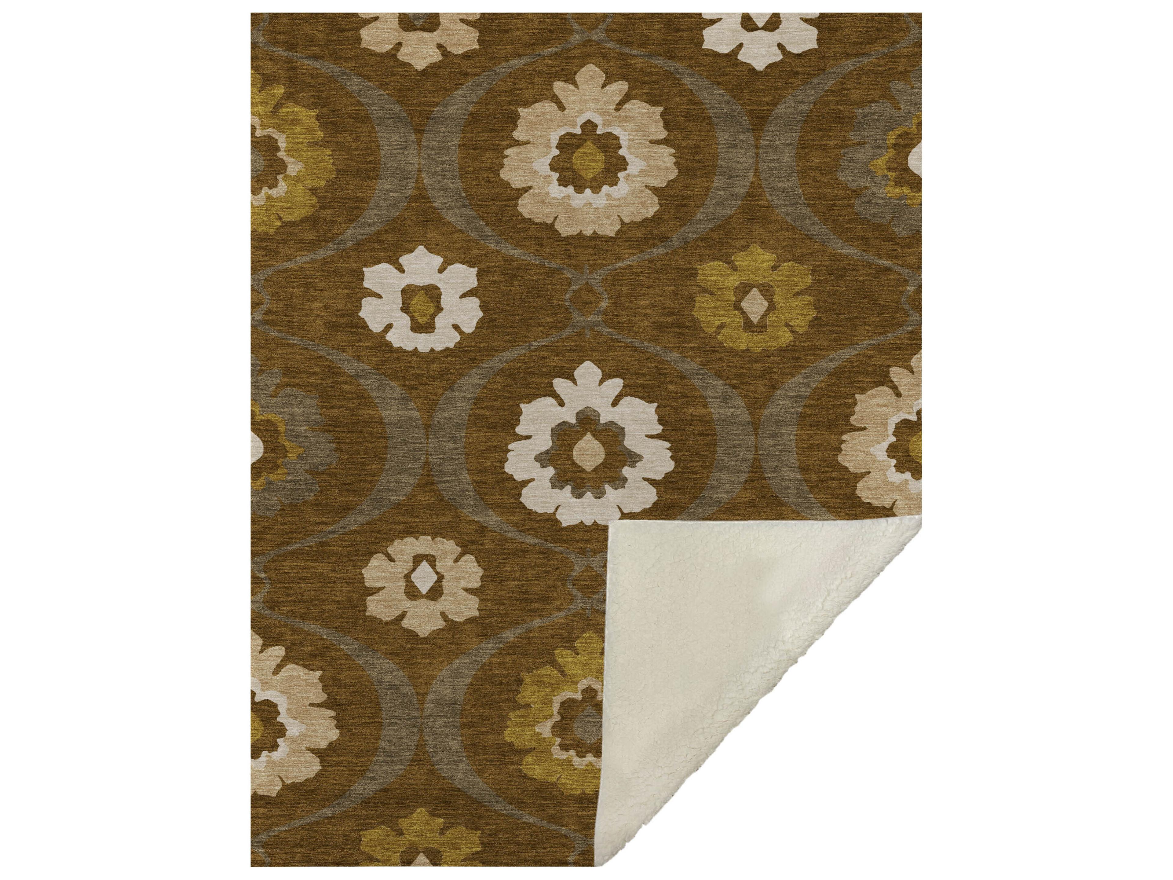 Dalyn Sherpa Brown Polyester Throw