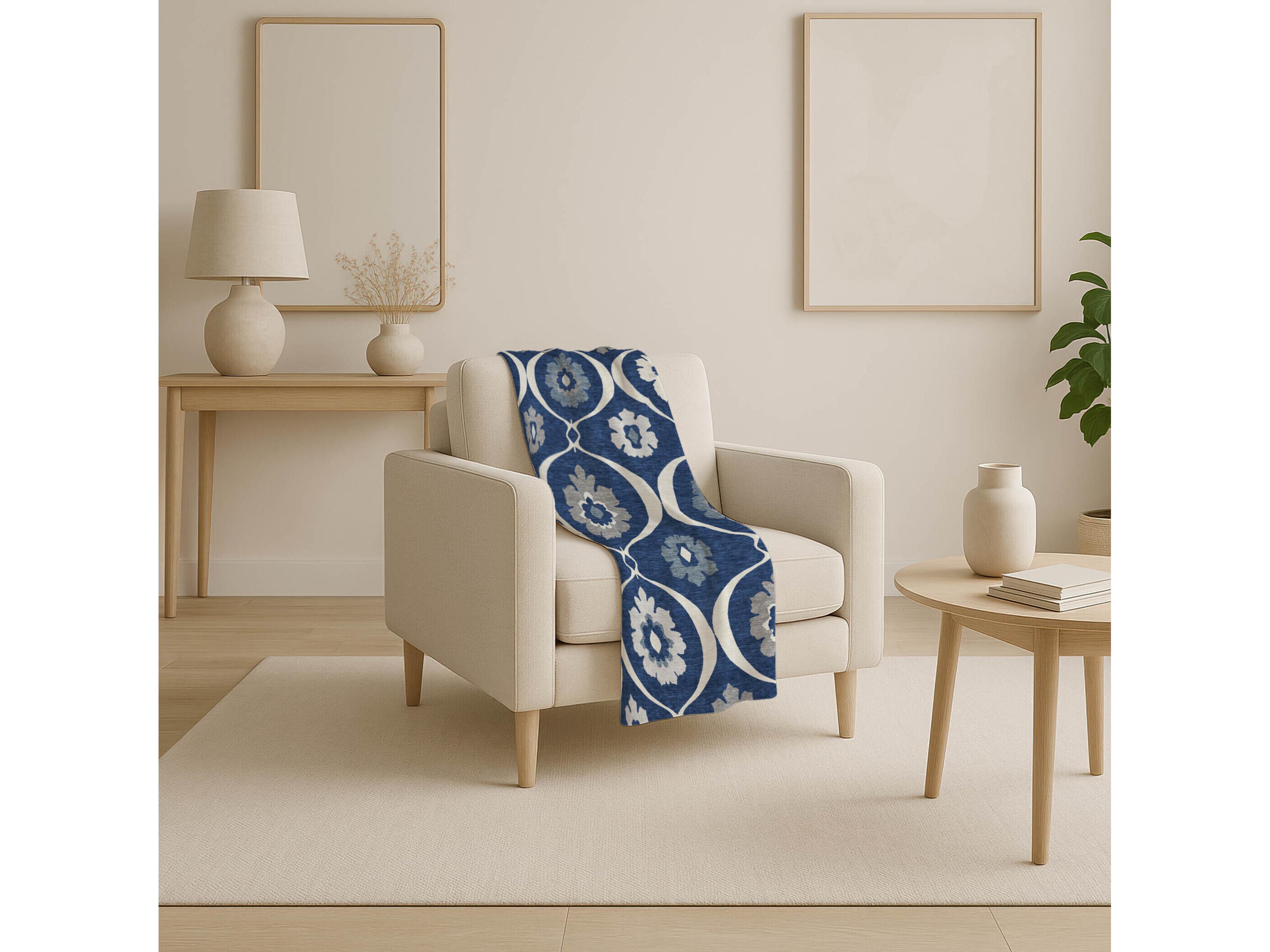 Dalyn Sherpa Blue Polyester Throw