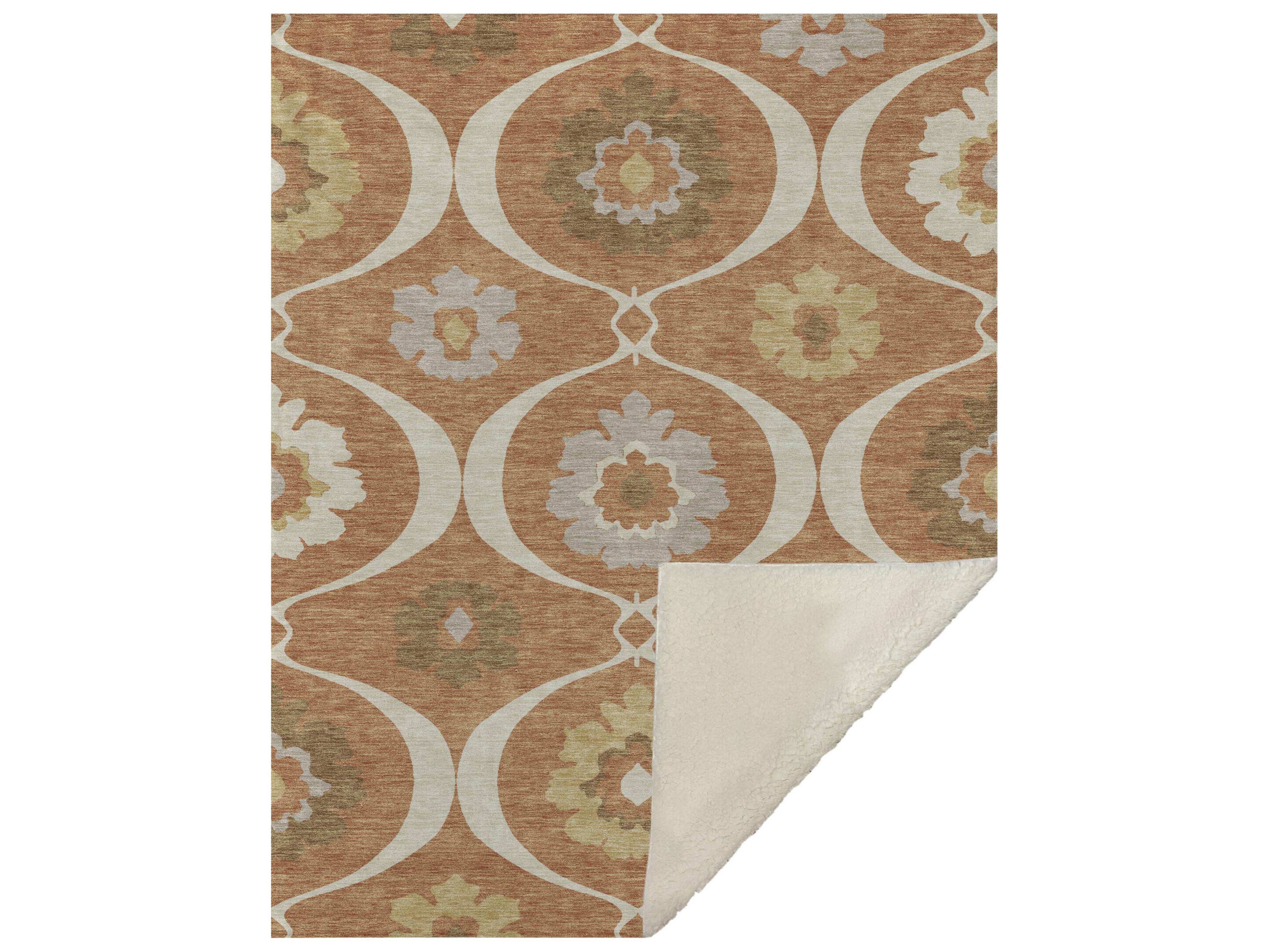 Dalyn Sherpa Orange Polyester Throw