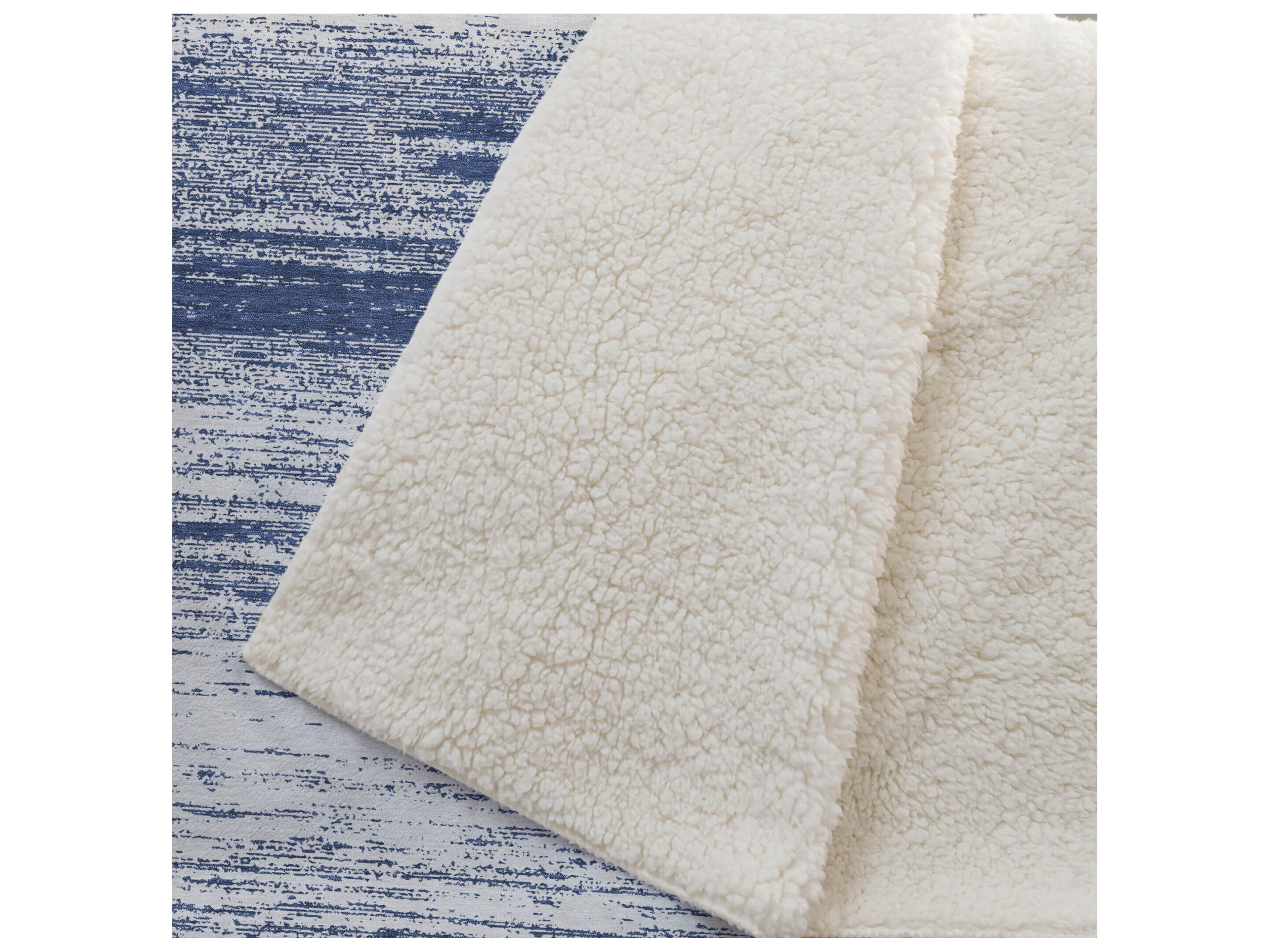 Dalyn Sherpa Blue Polyester Throw
