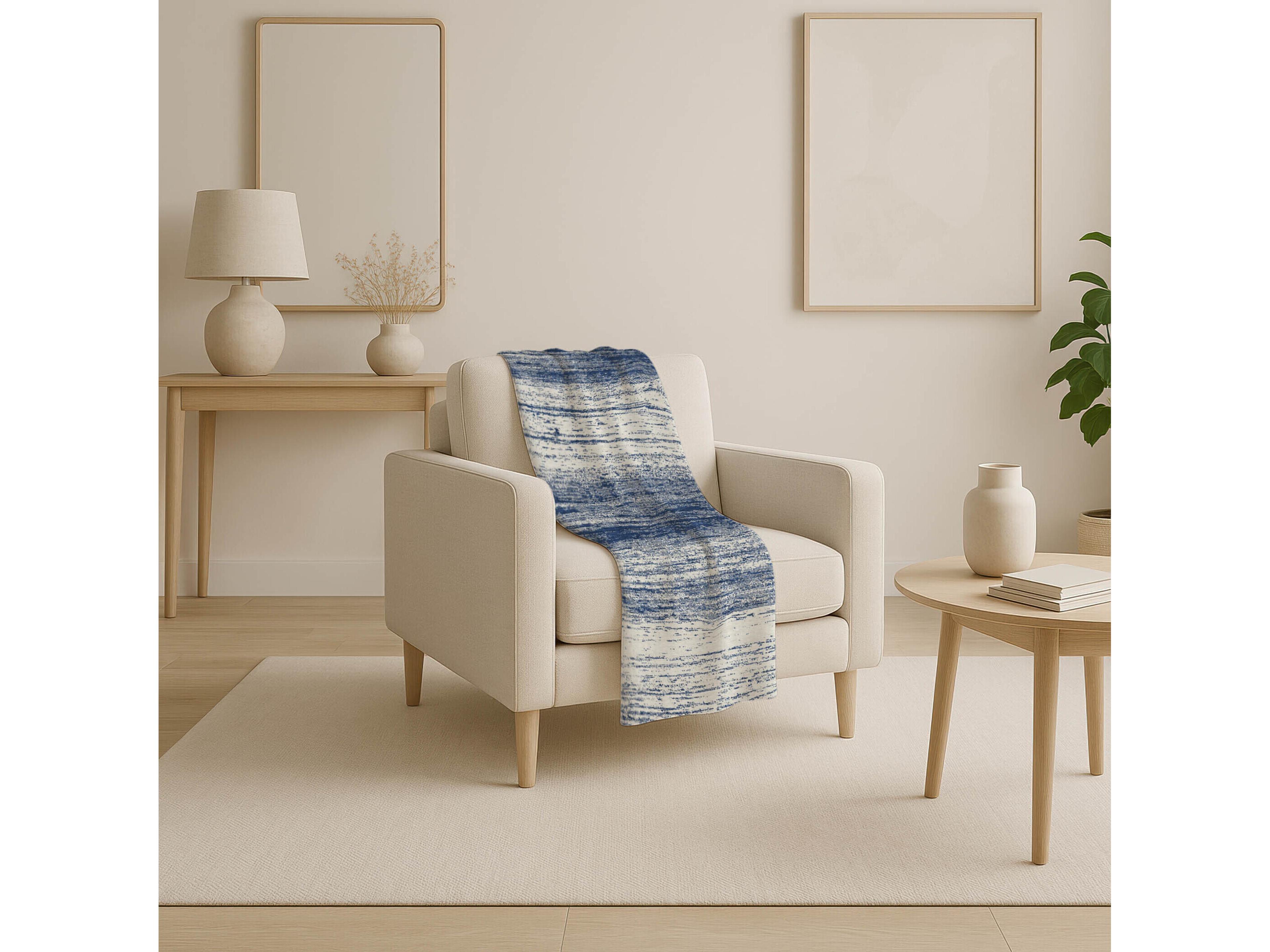 Dalyn Sherpa Blue Polyester Throw