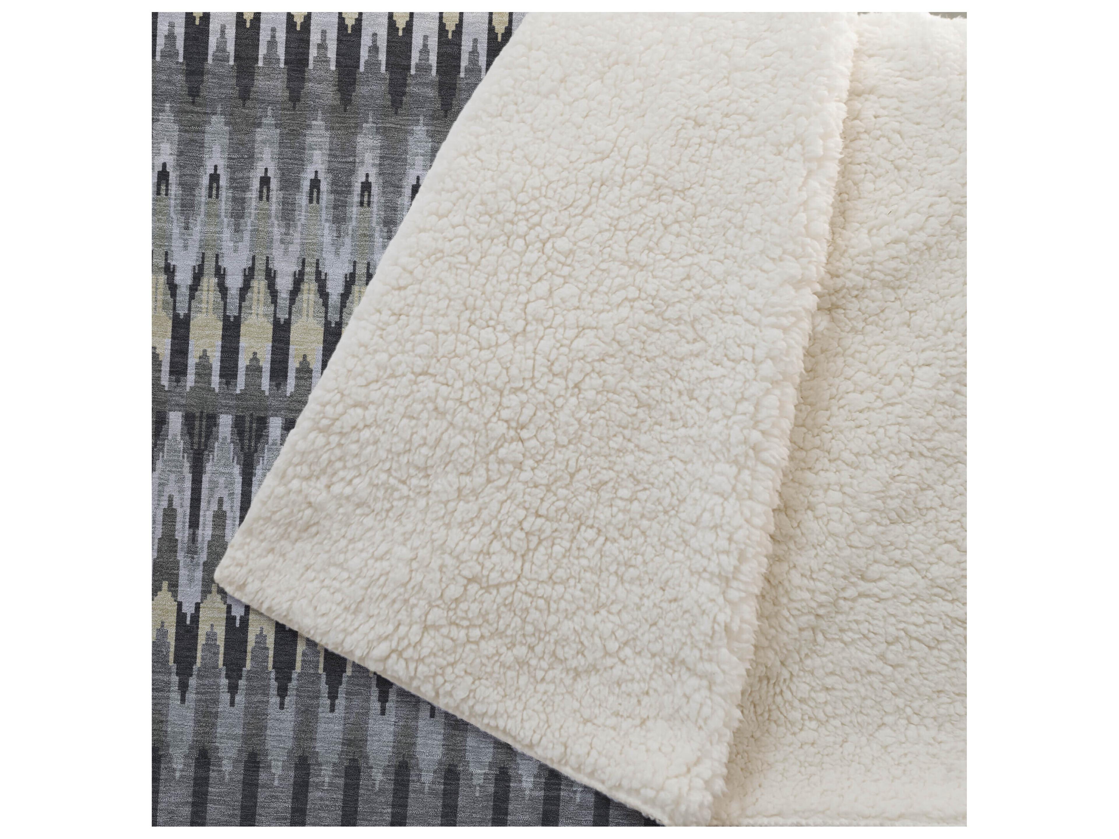 Dalyn Sherpa Gray Polyester Throw