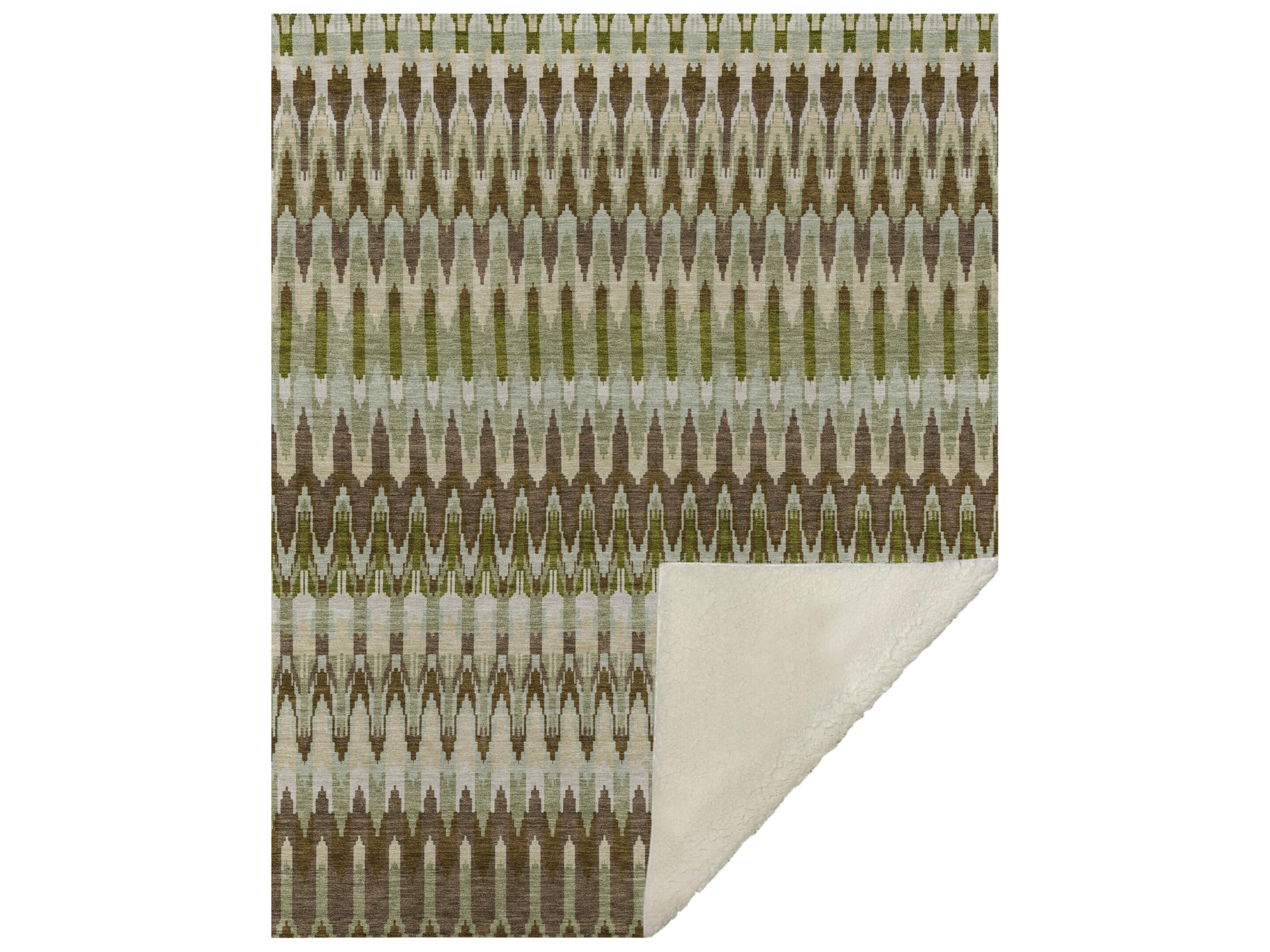 Dalyn Sherpa Green Polyester Throw