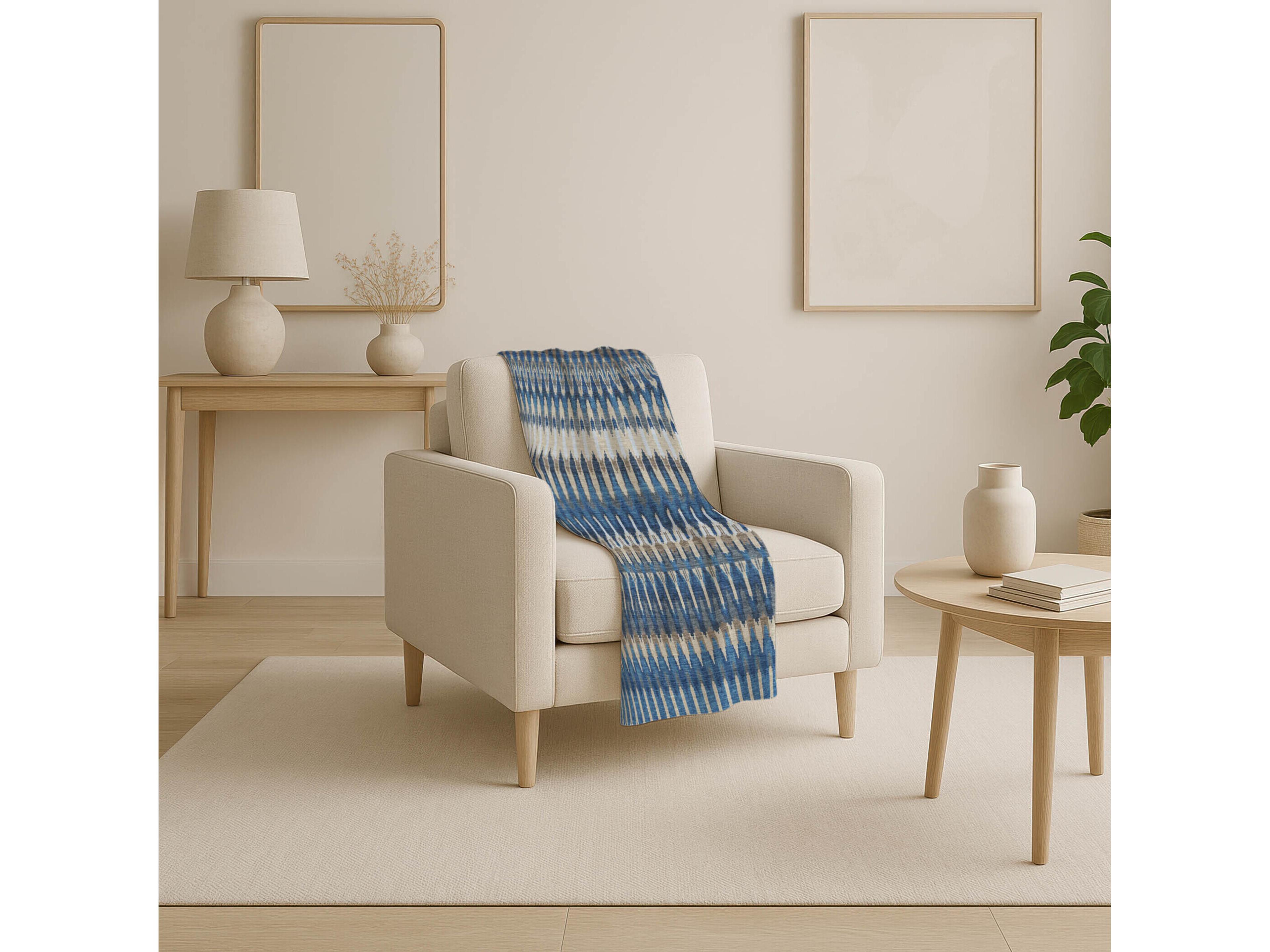 Dalyn Sherpa Blue Polyester Throw