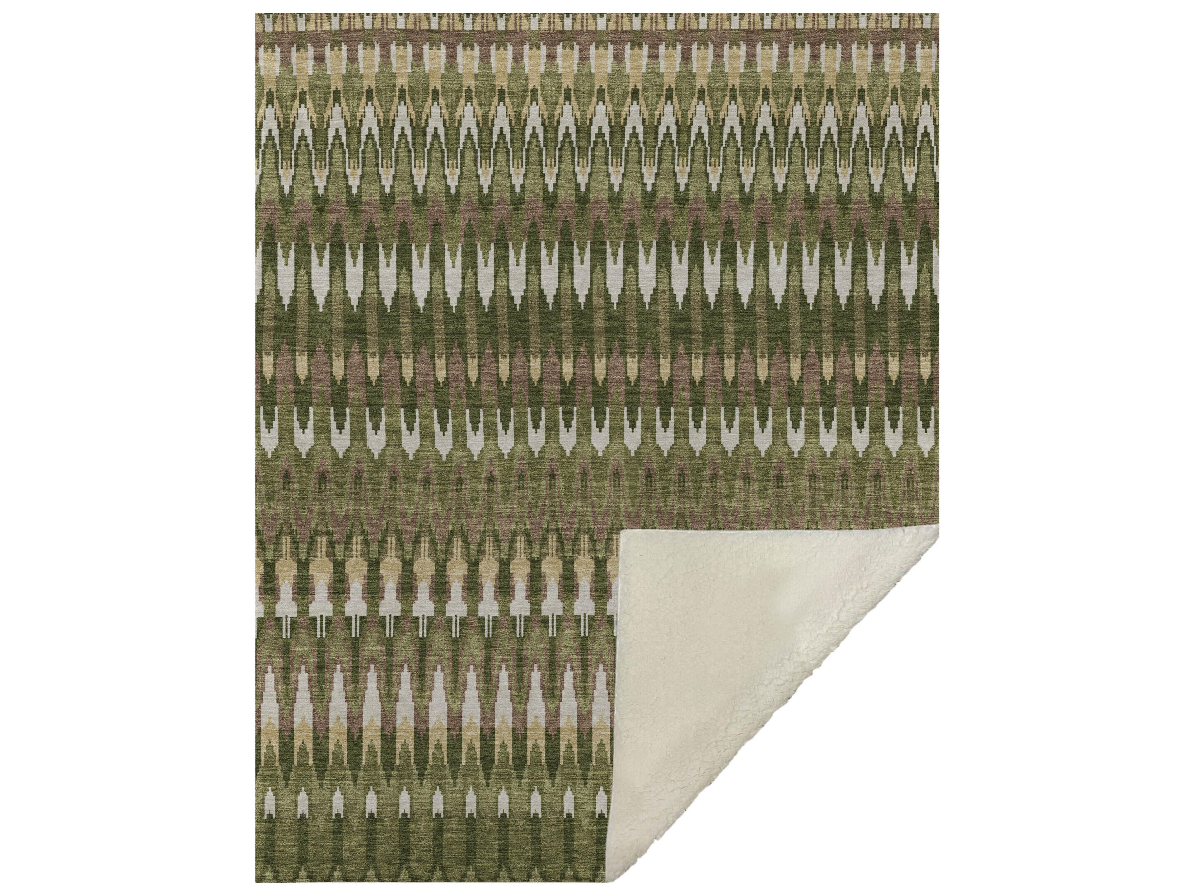 Dalyn Sherpa Green Polyester Throw