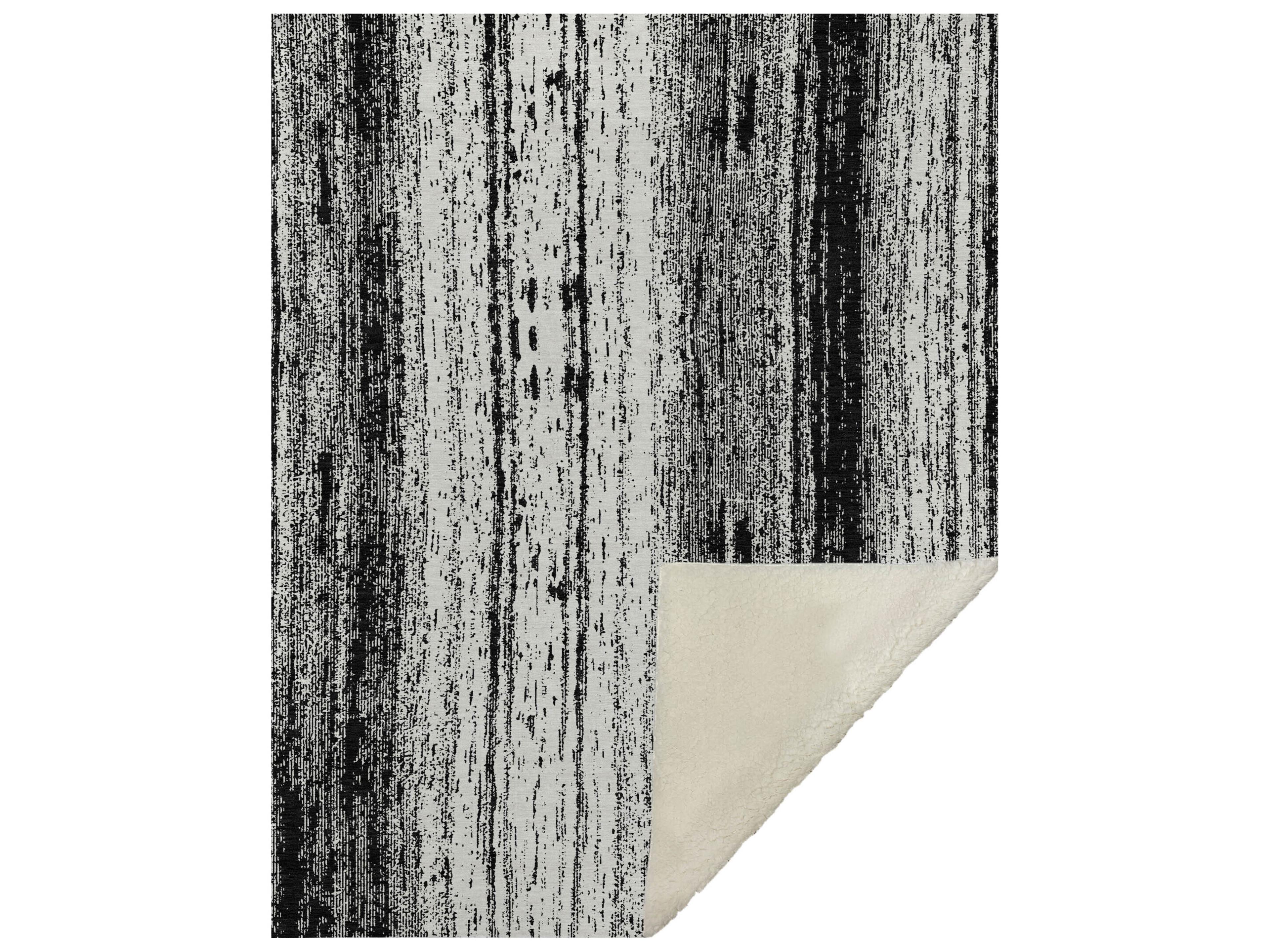 Sherpa Black Polyester Throw