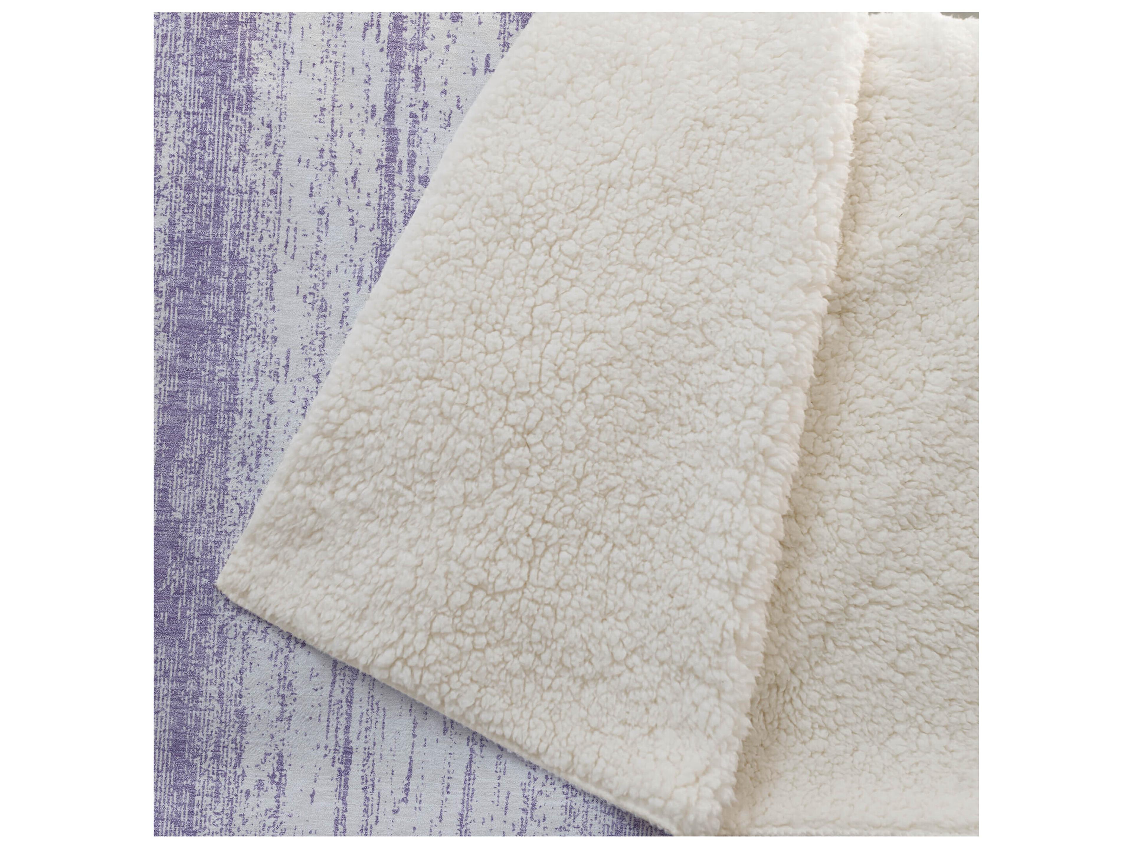 Dalyn Sherpa Purple Polyester Throw