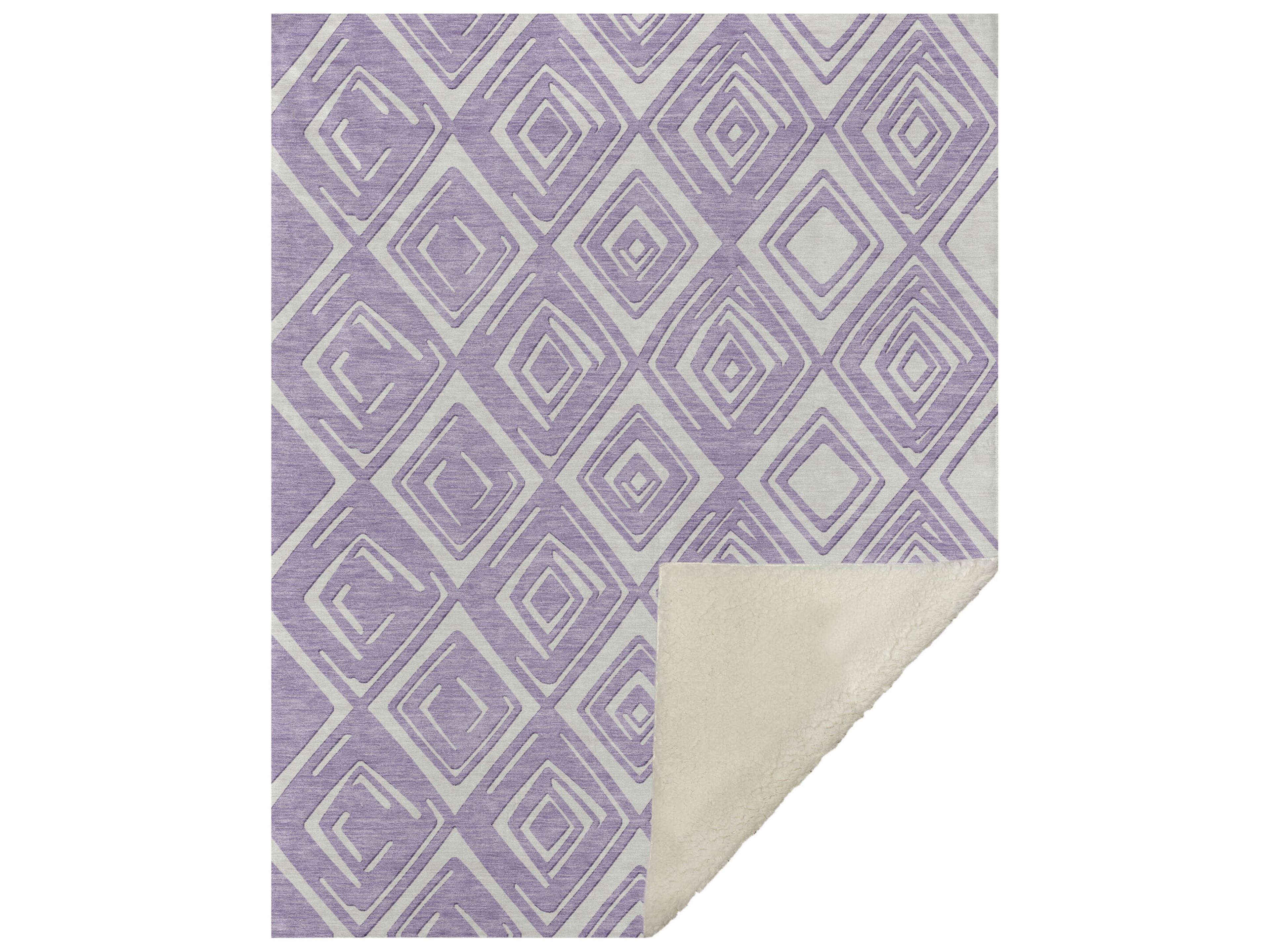 Dalyn Sherpa Purple Polyester Throw