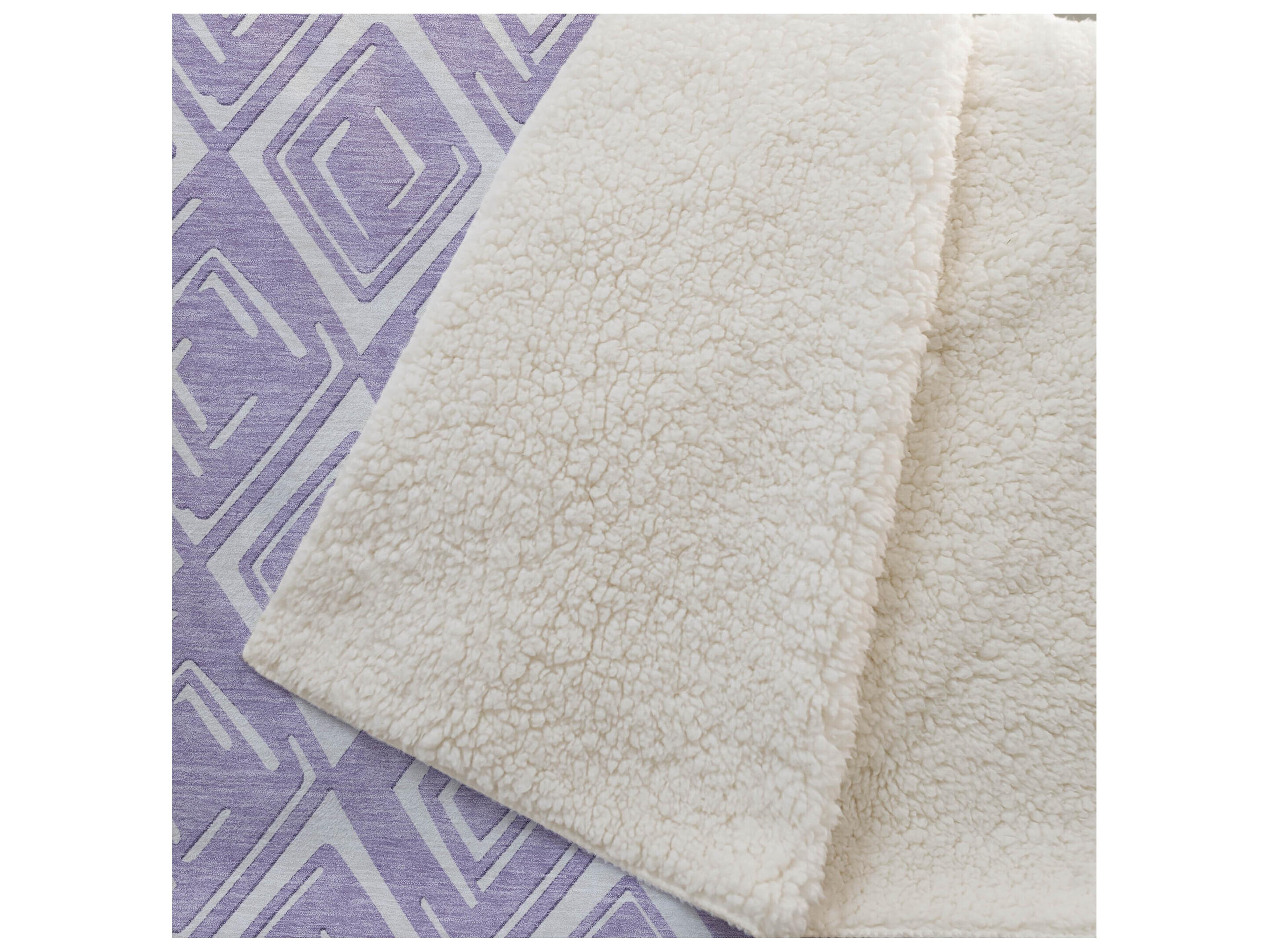 Dalyn Sherpa Purple Polyester Throw