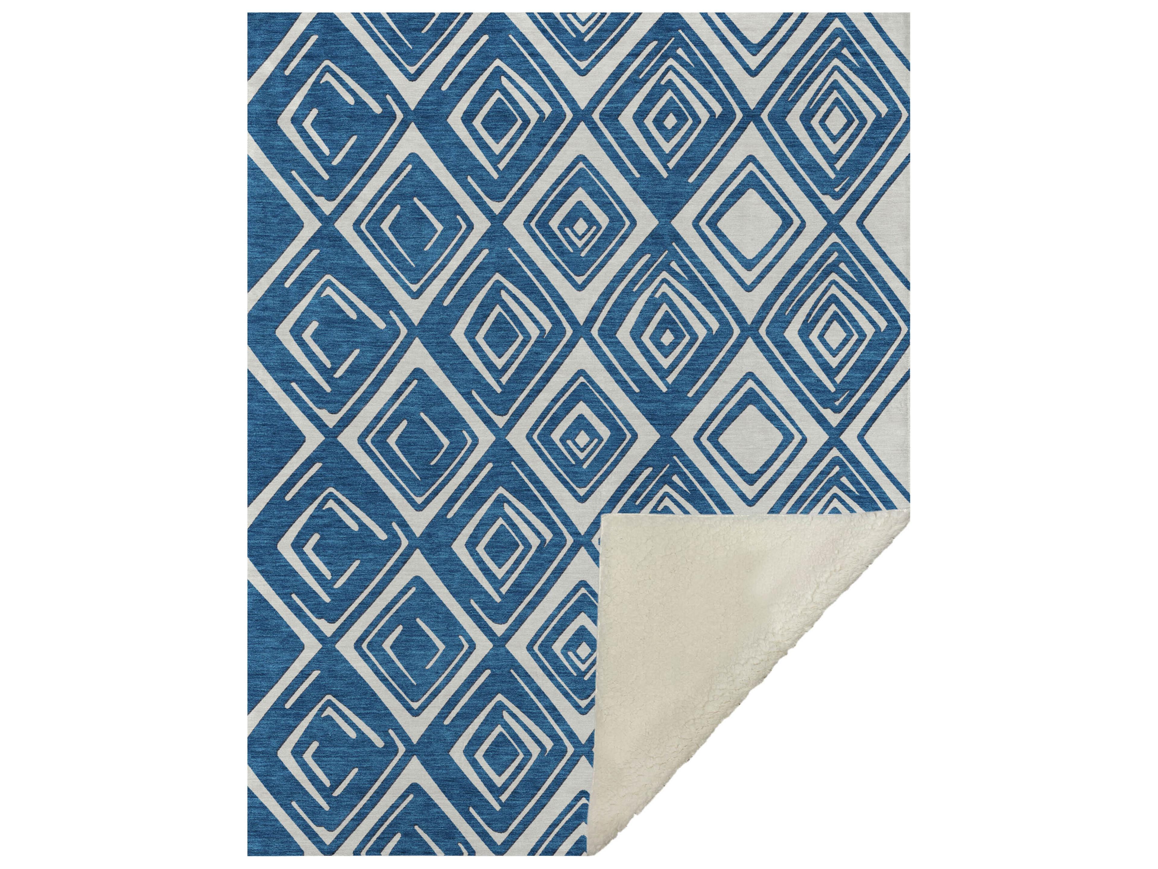 Dalyn Sherpa Blue Polyester Throw