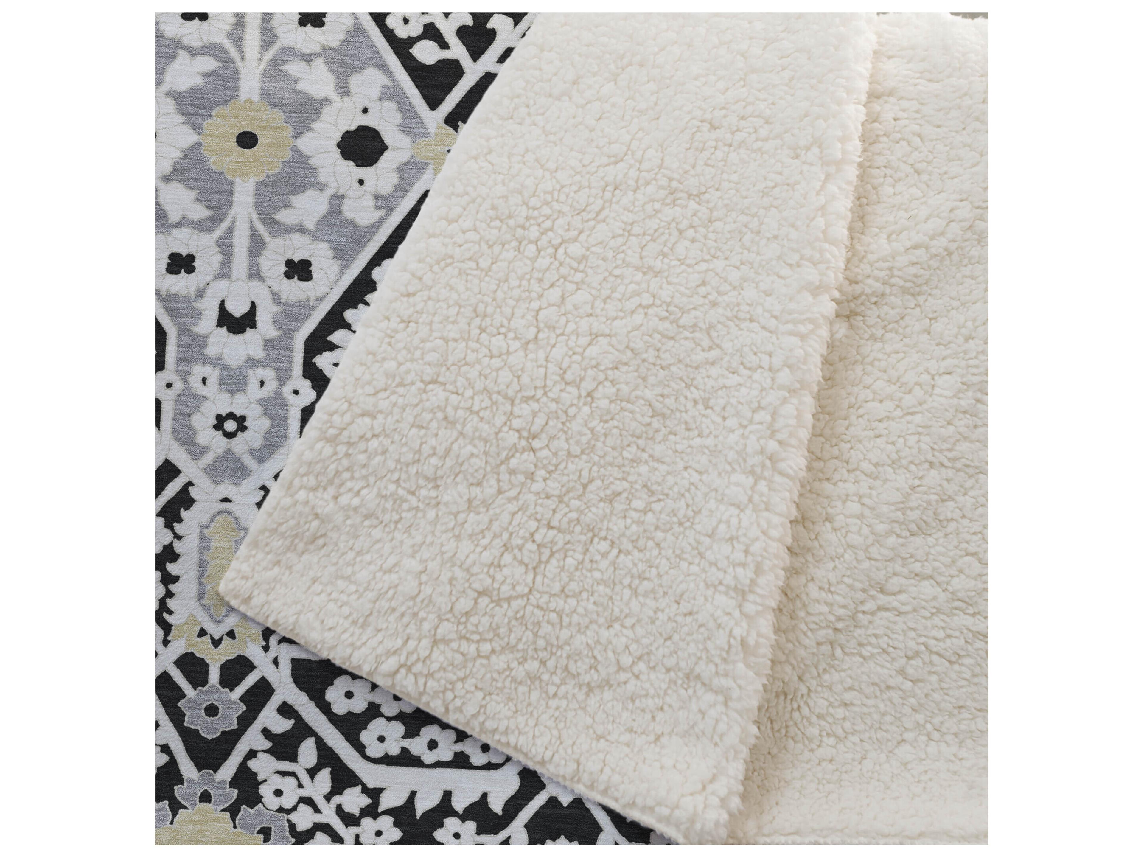 Dalyn Sherpa Black Polyester Throw