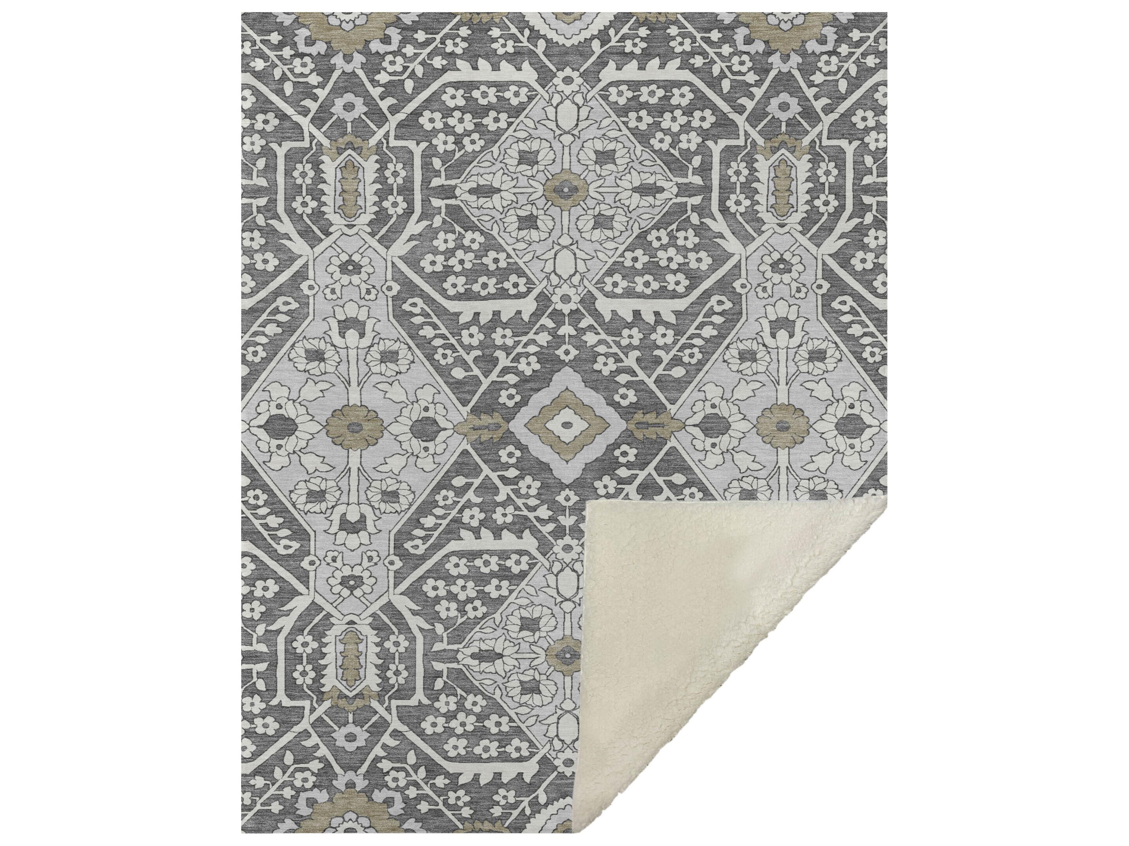 Sherpa Gray Polyester Throw