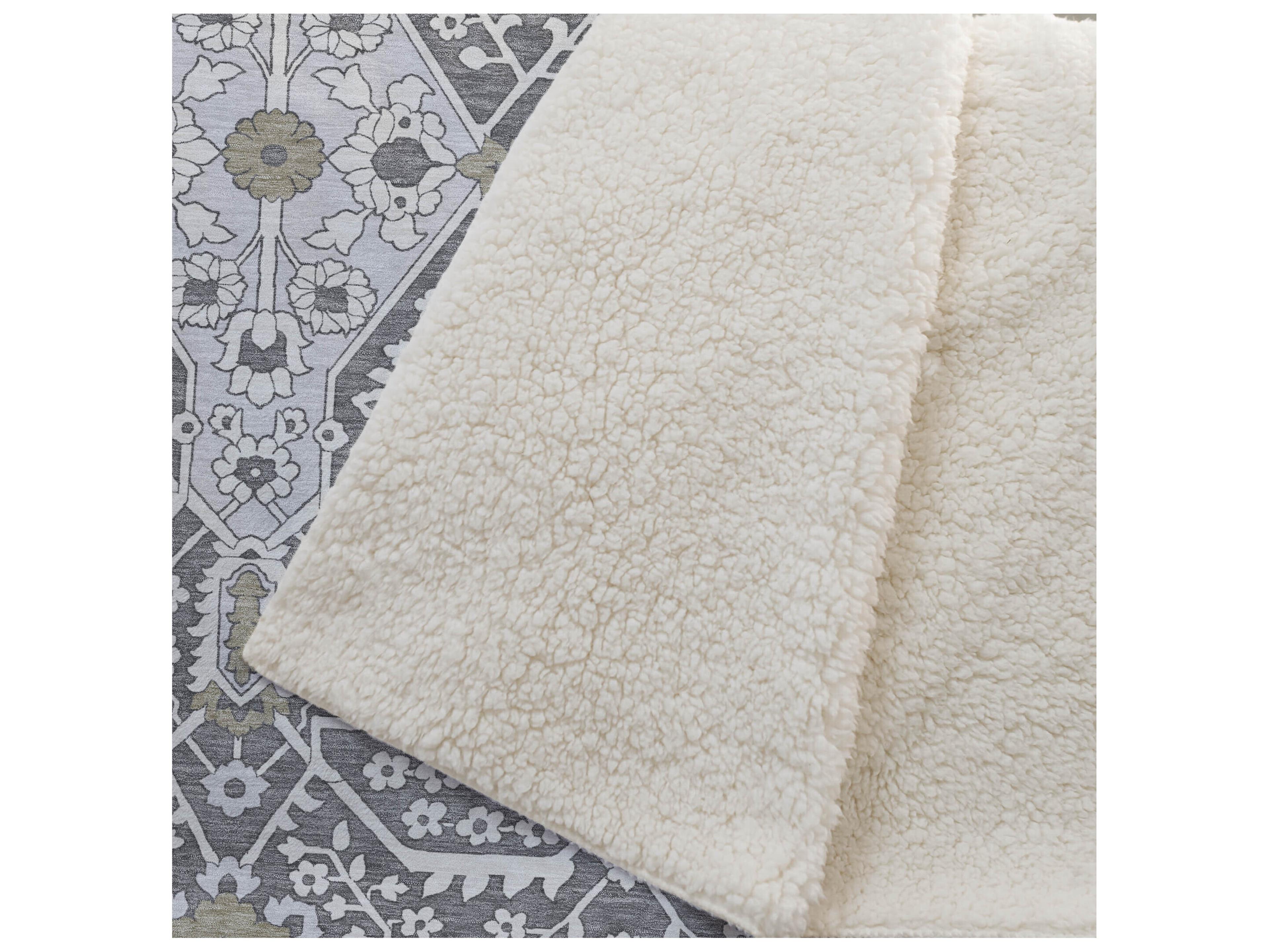 Dalyn Sherpa Gray Polyester Throw