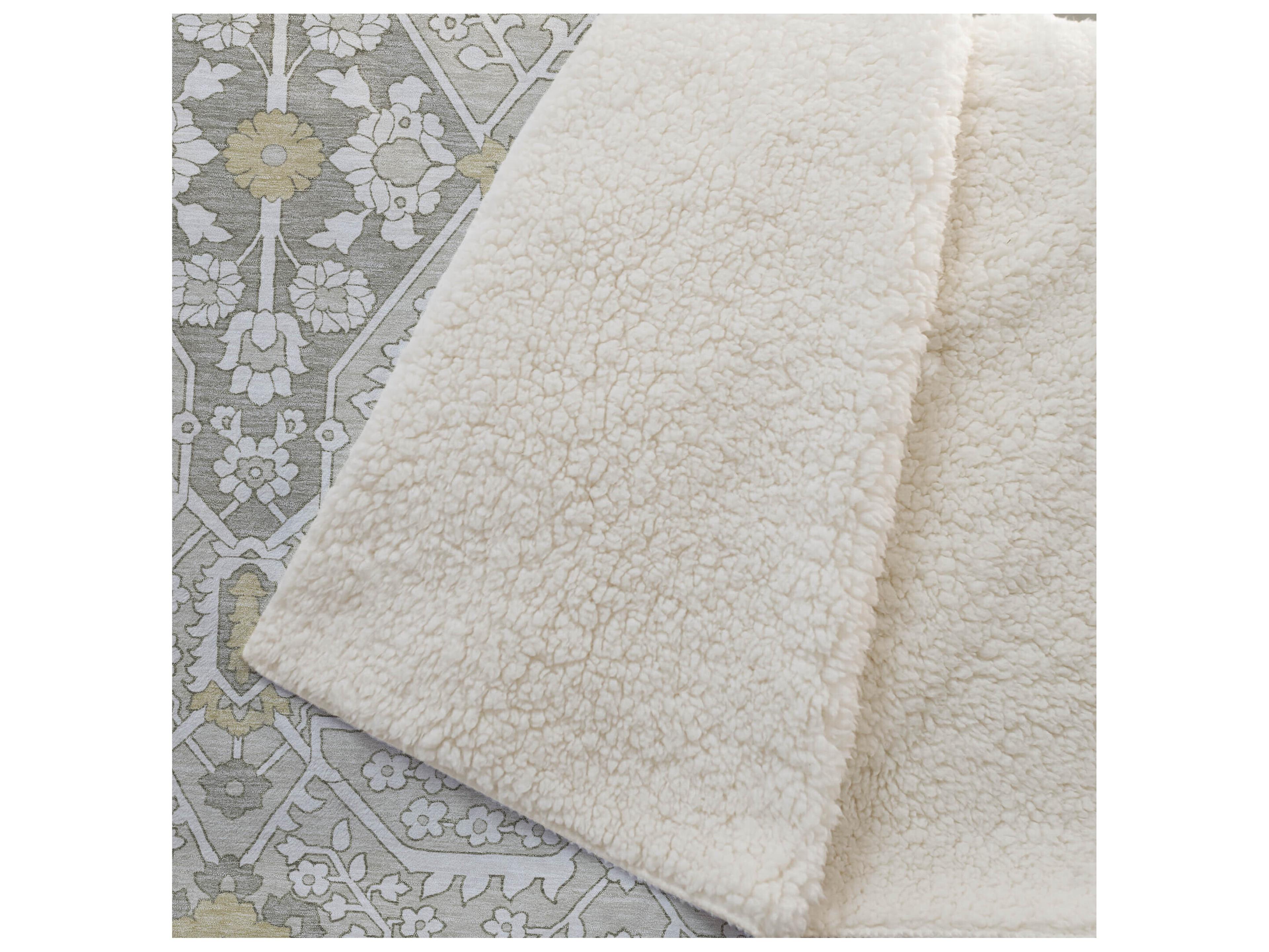 Dalyn Sherpa Ivory Polyester Throw