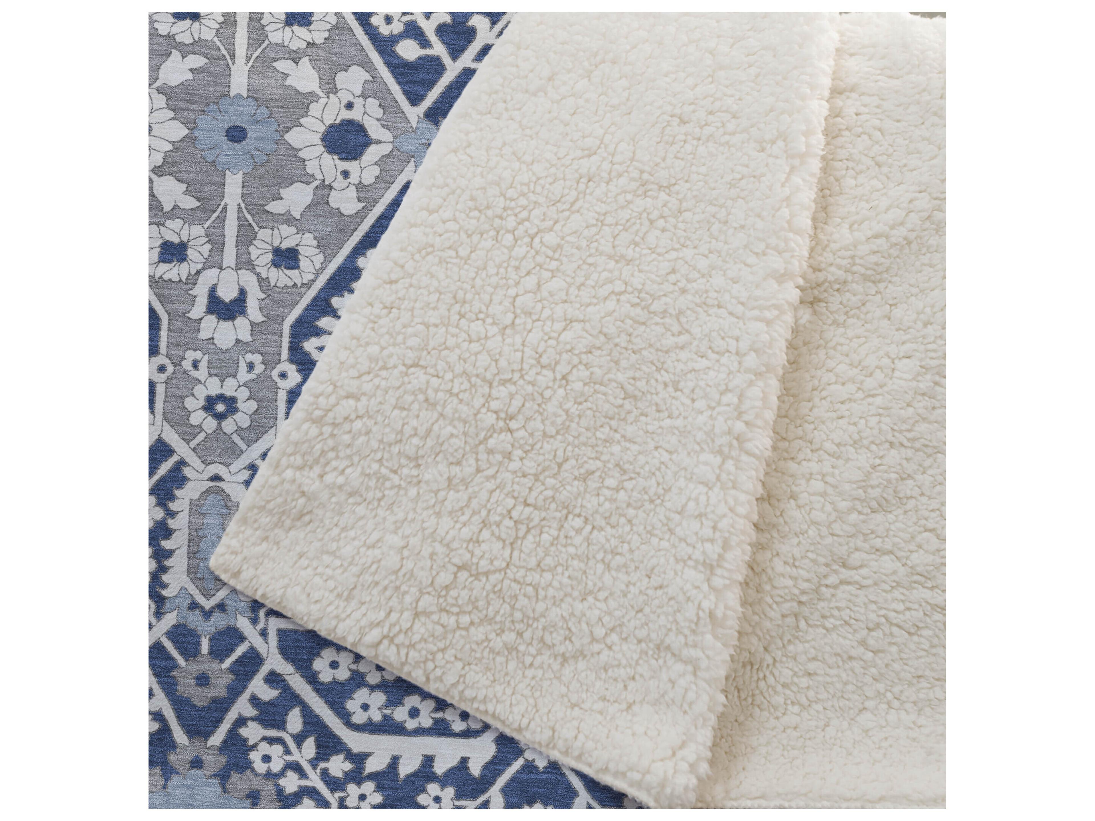 Dalyn Sherpa Blue Polyester Throw