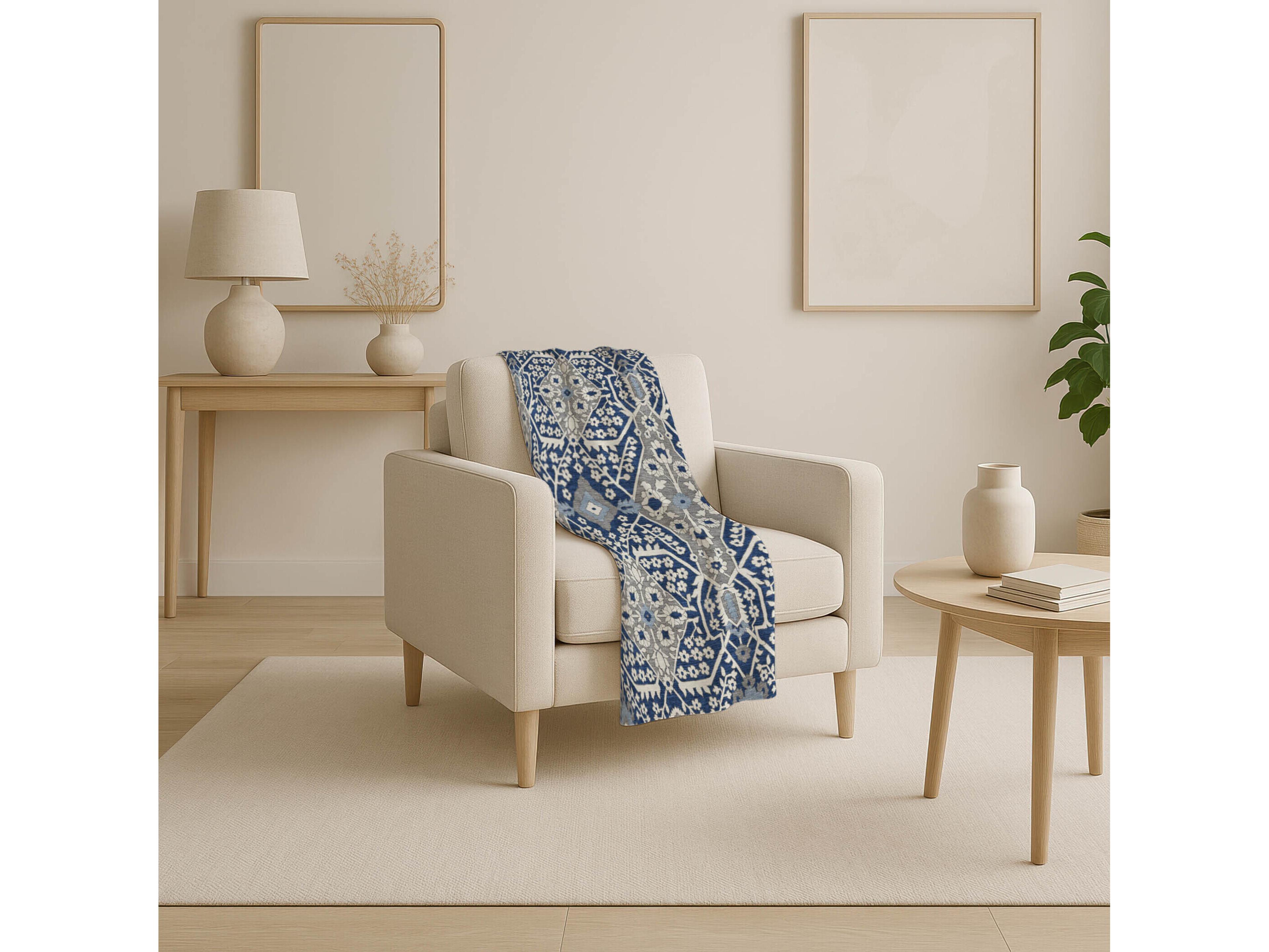 Dalyn Sherpa Blue Polyester Throw