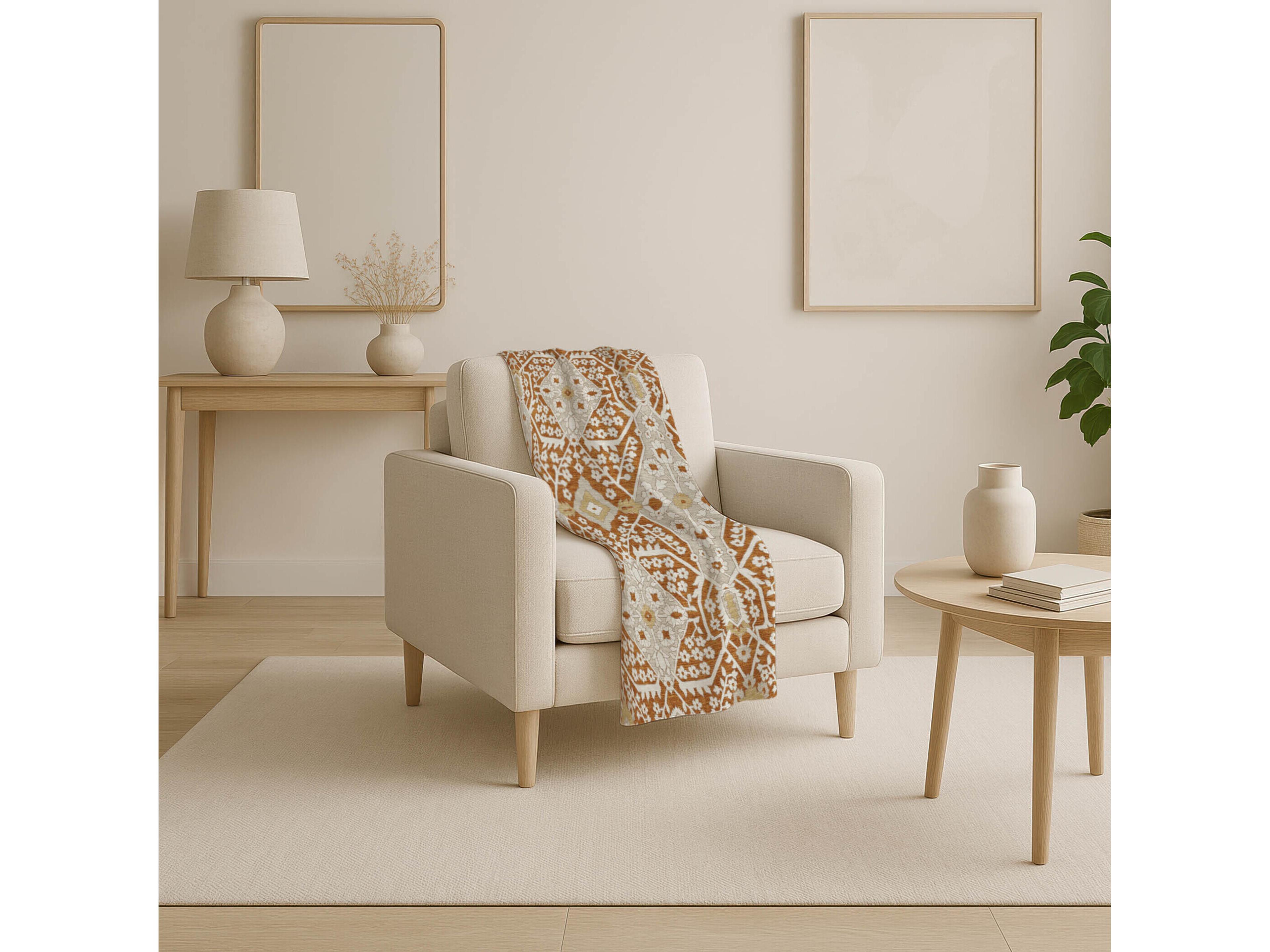 Dalyn Sherpa Orange Polyester Throw