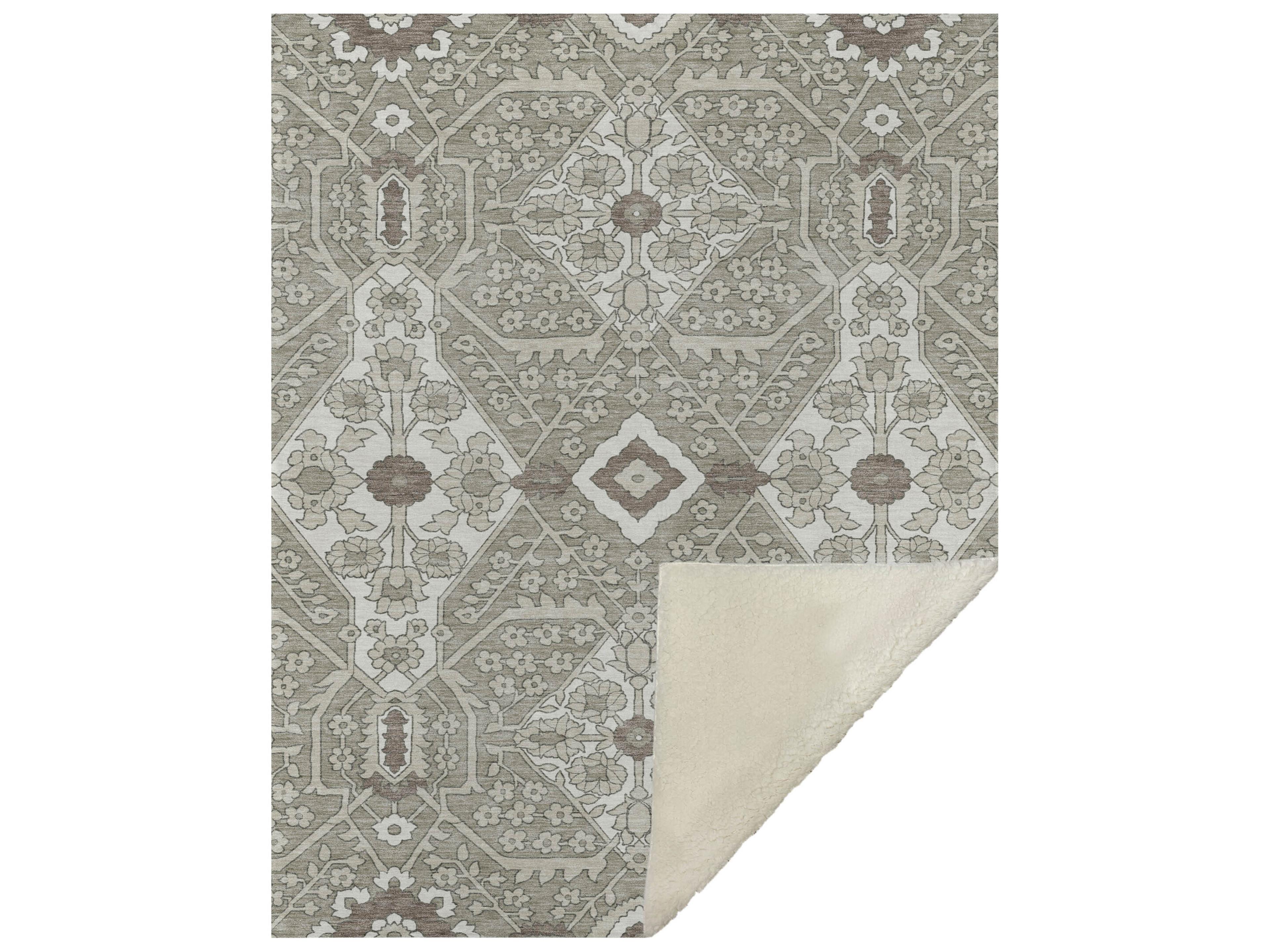 Dalyn Sherpa Brown Polyester Throw