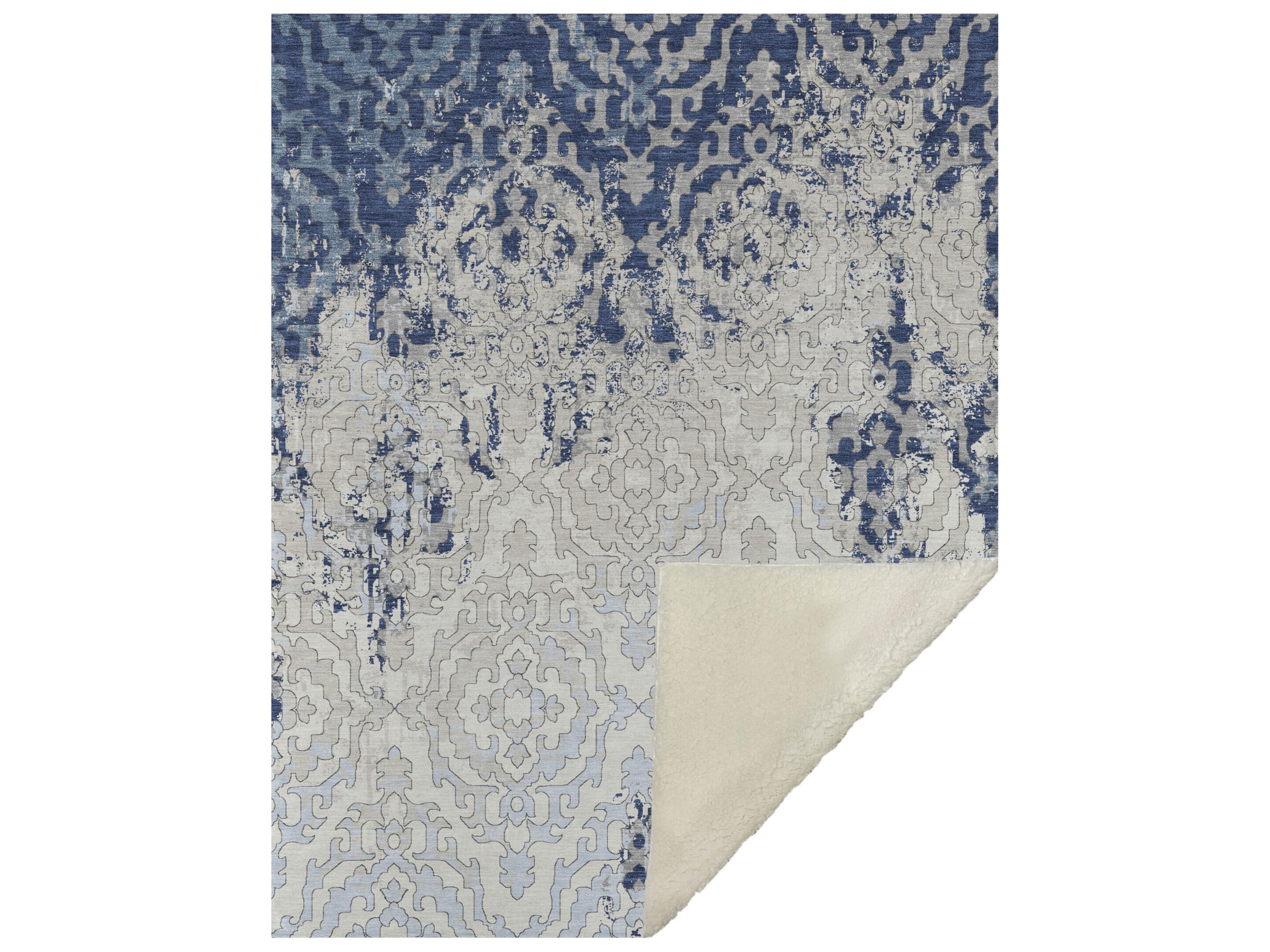 Sherpa Blue Polyester Throw