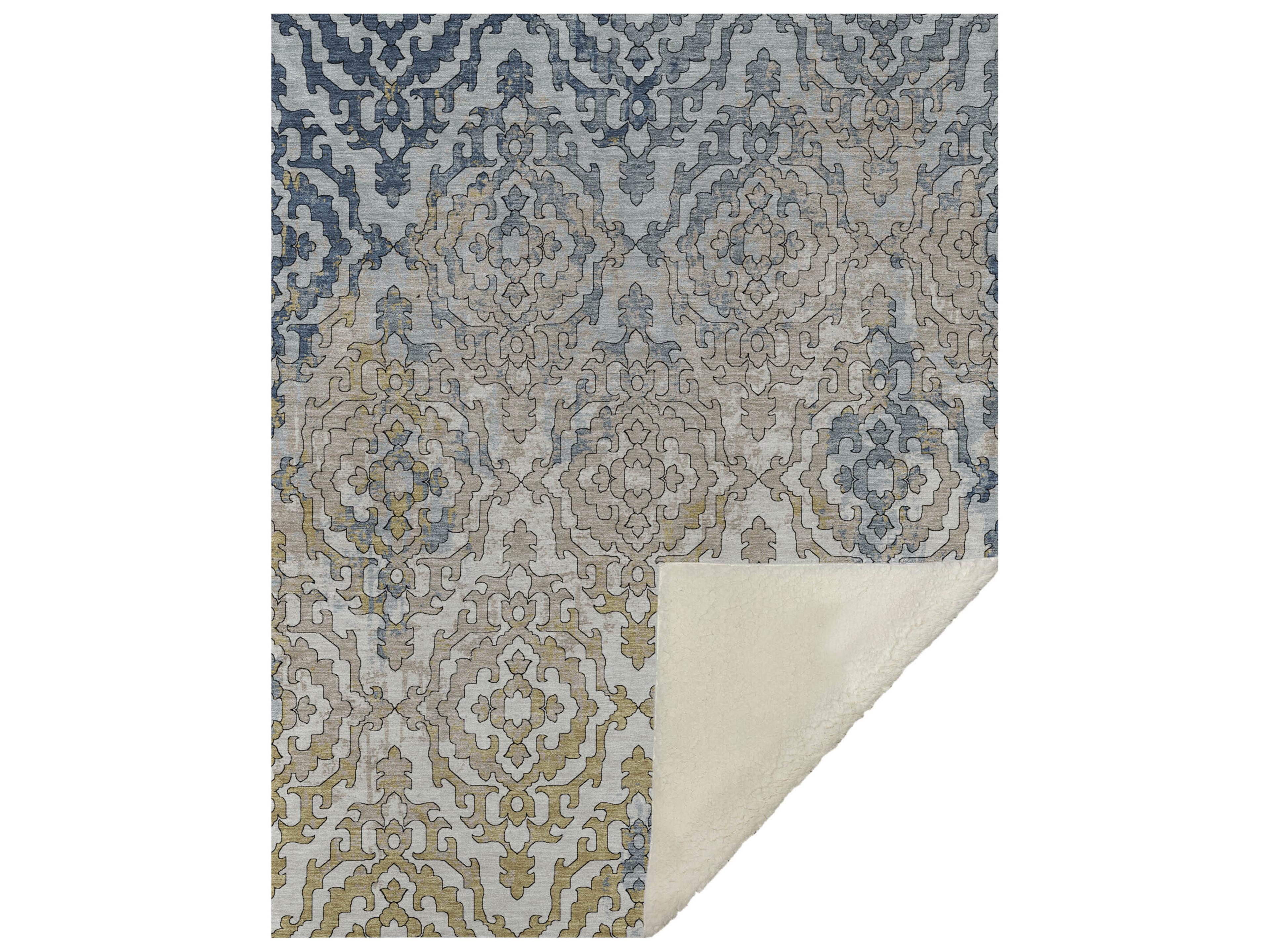 Sherpa Blue Polyester Throw