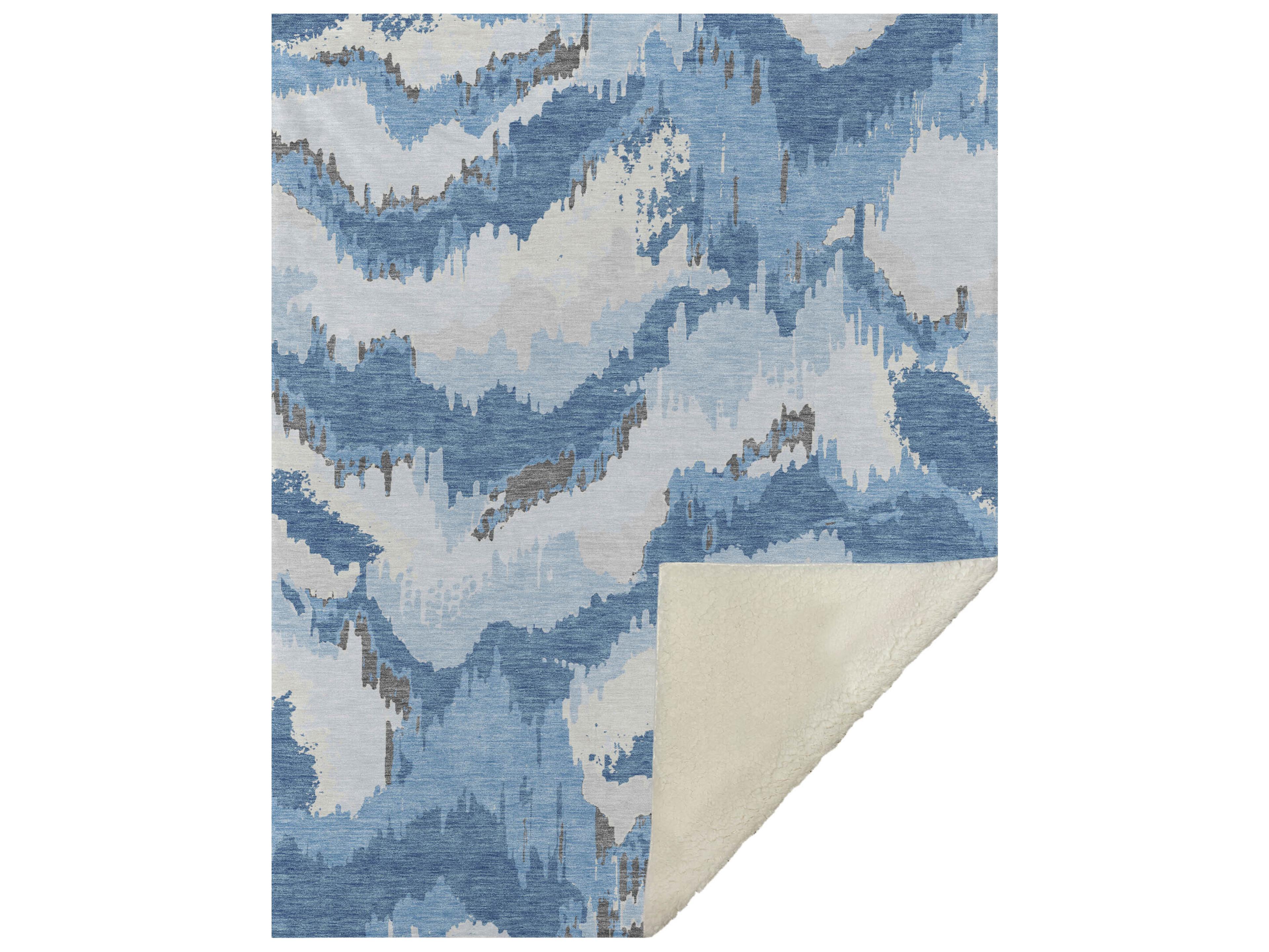 Sherpa Blue Polyester Throw
