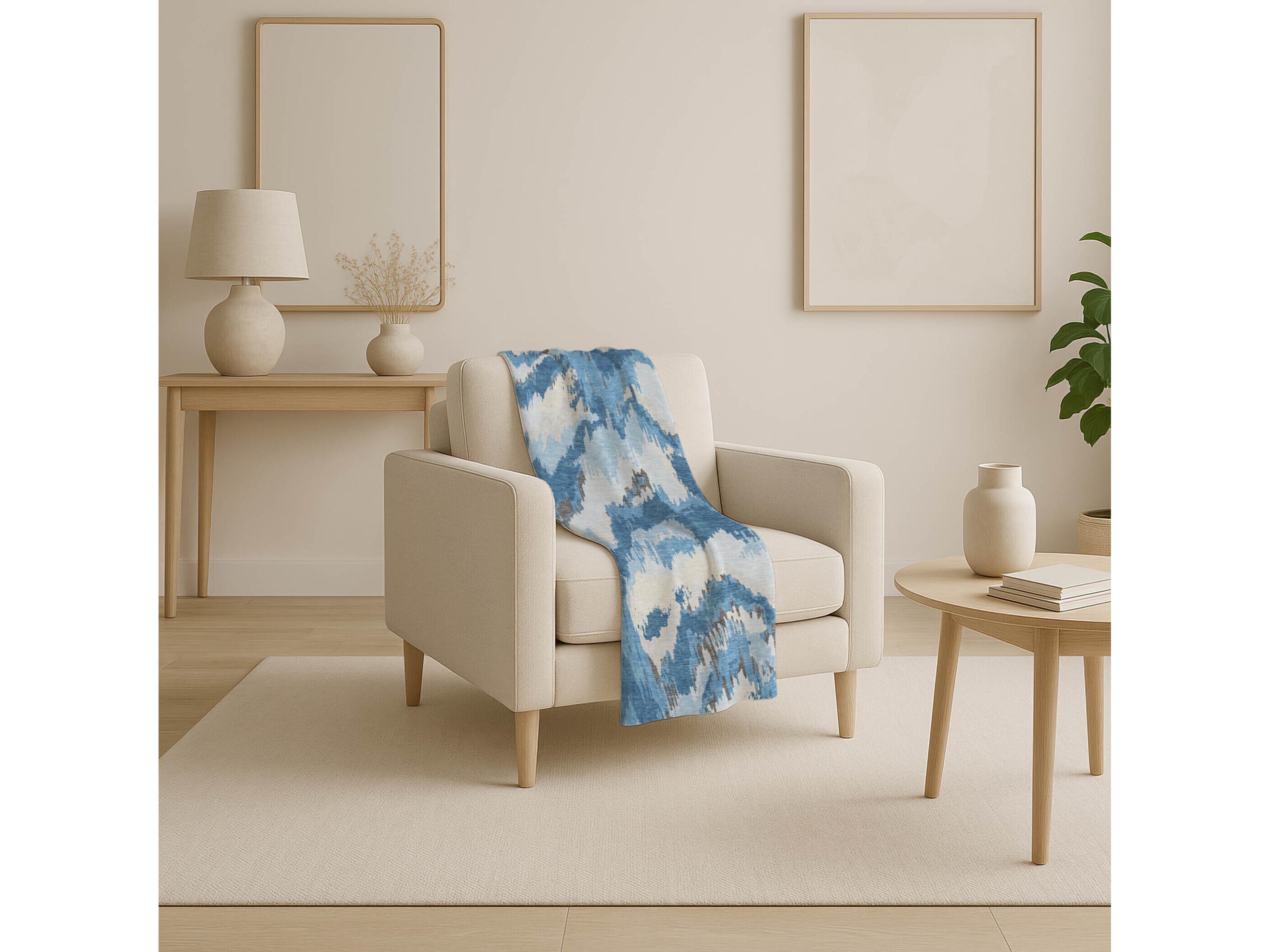 Dalyn Sherpa Blue Polyester Throw