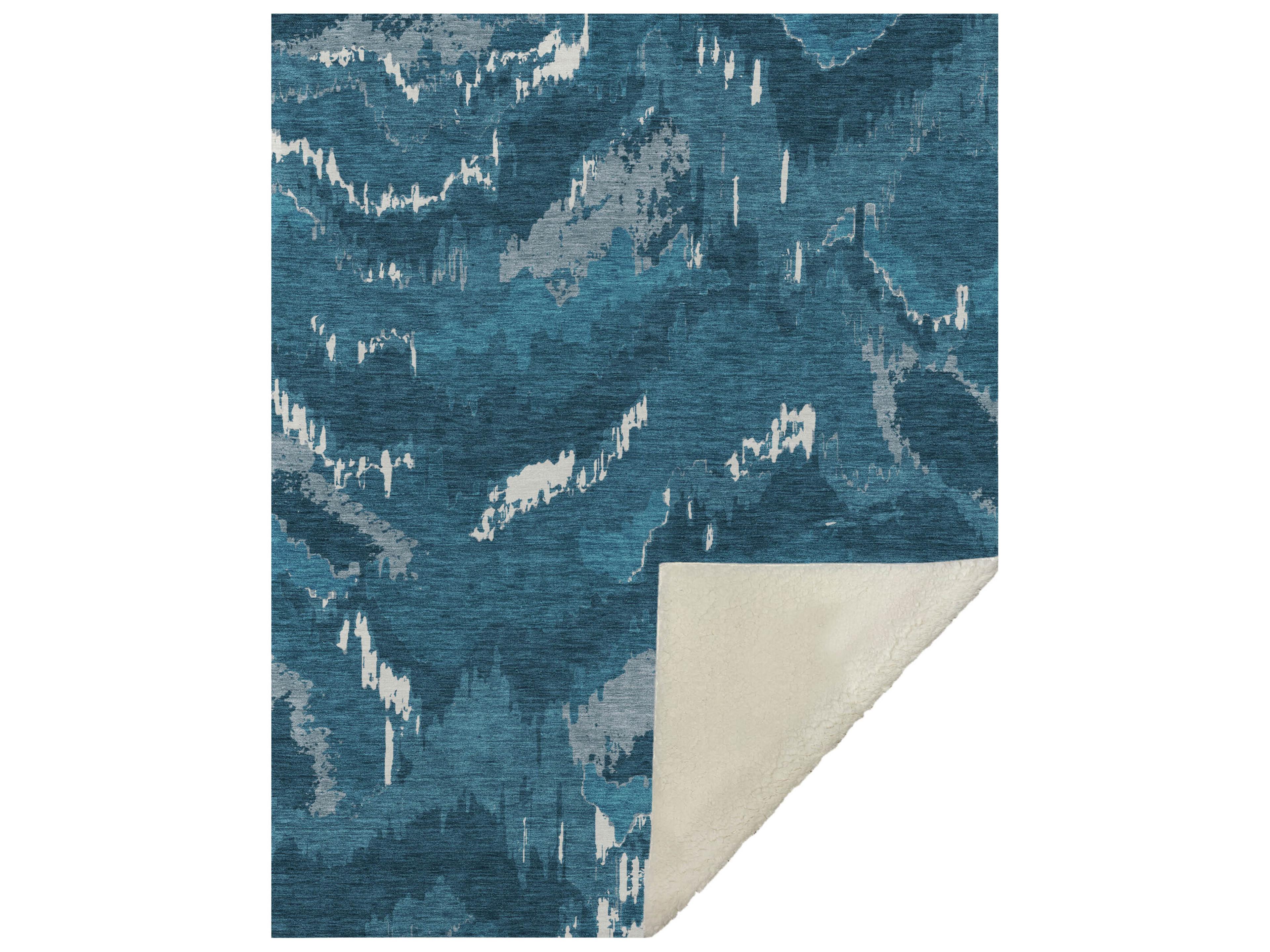 Dalyn Sherpa Blue Polyester Throw