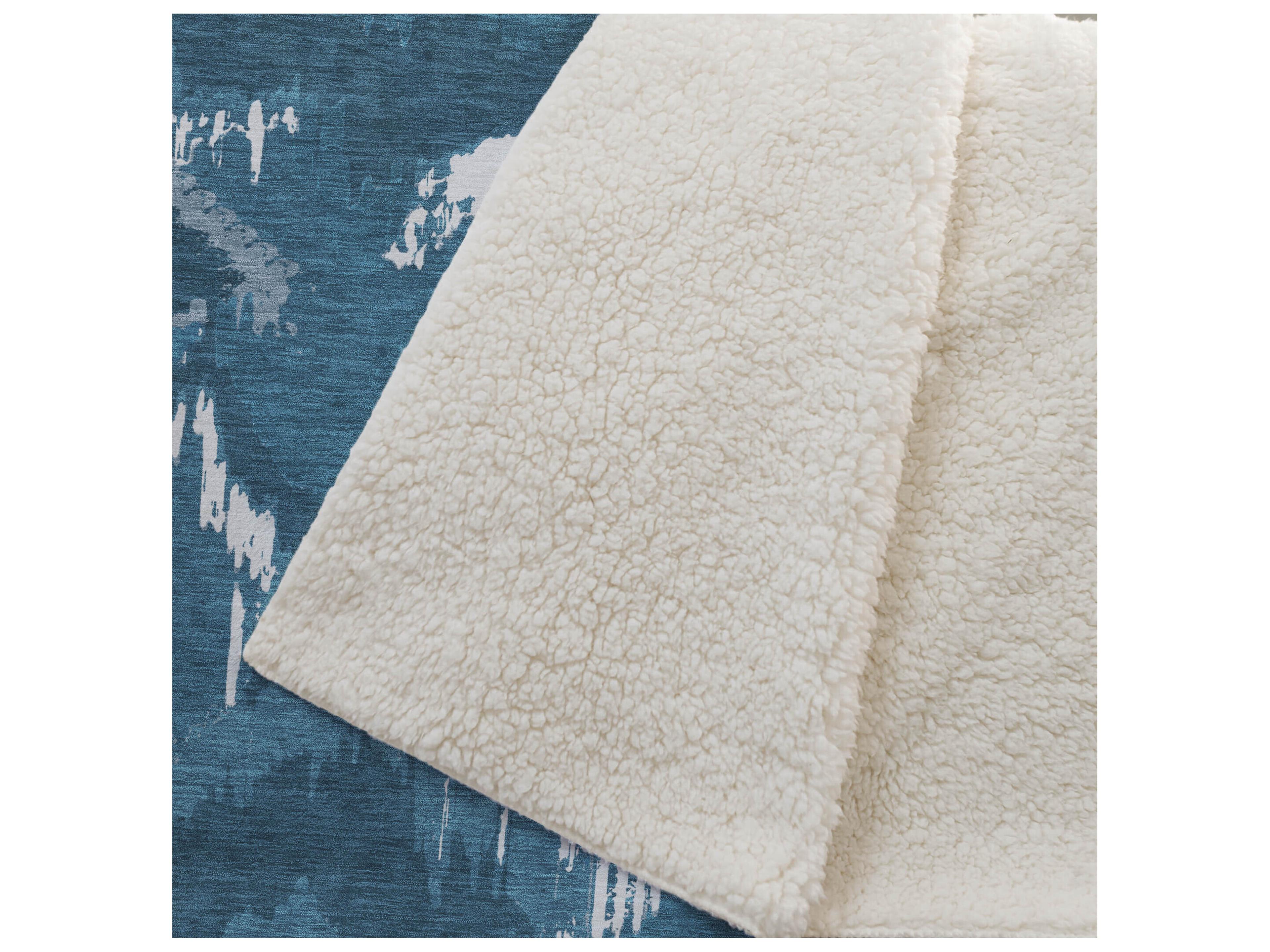 Dalyn Sherpa Blue Polyester Throw