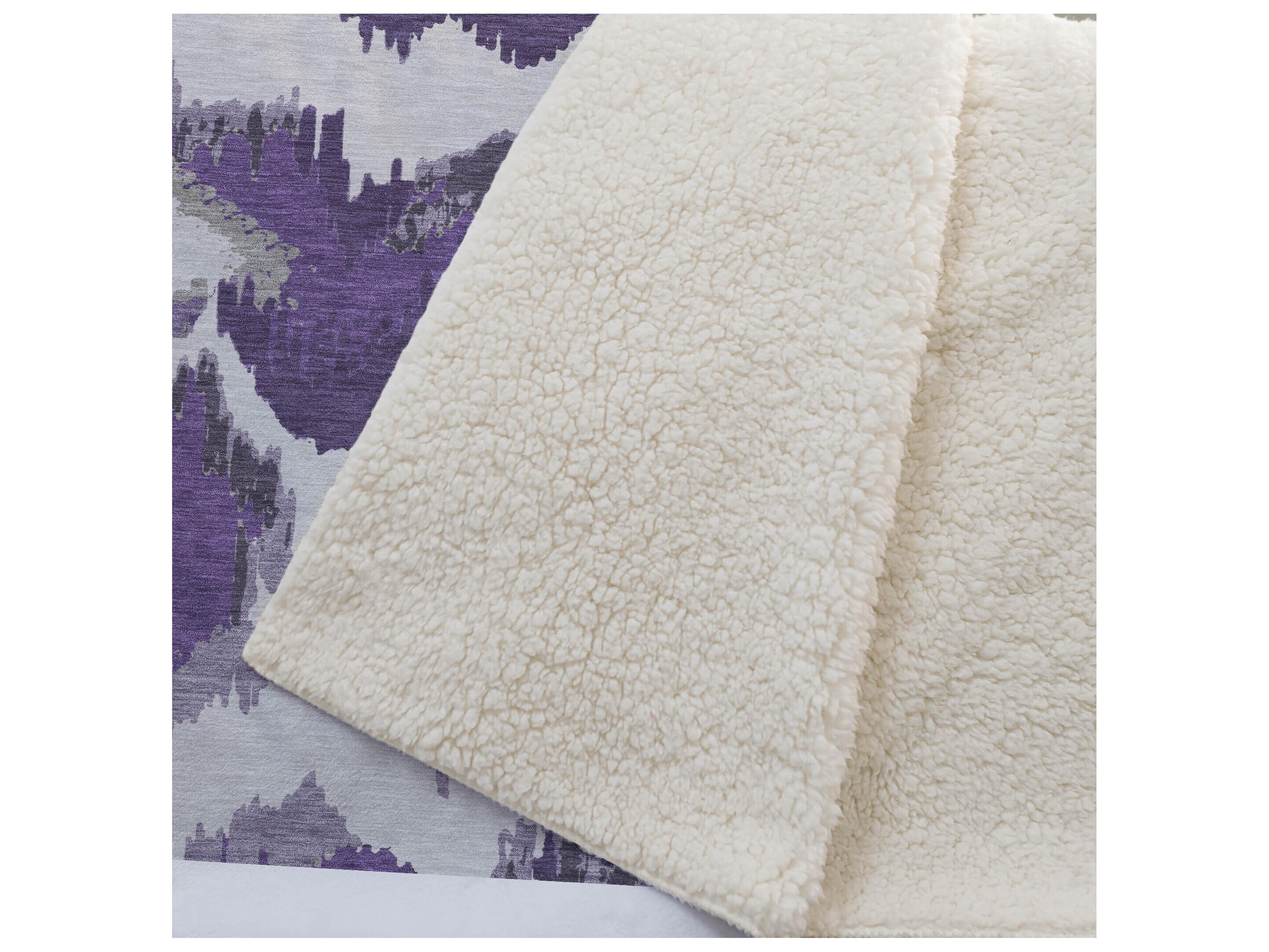 Dalyn Sherpa Purple Polyester Throw