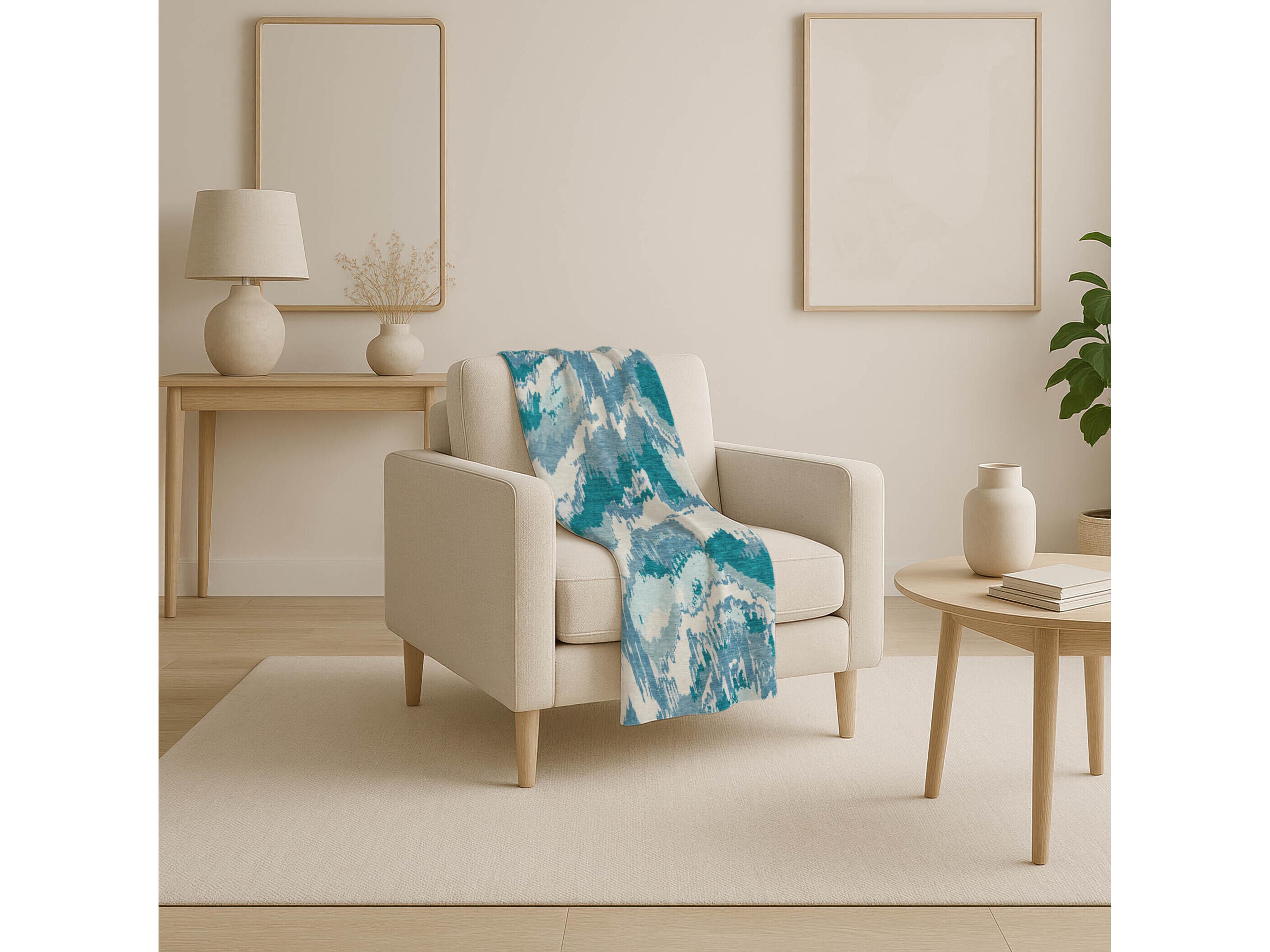 Dalyn Sherpa Teal Polyester Throw