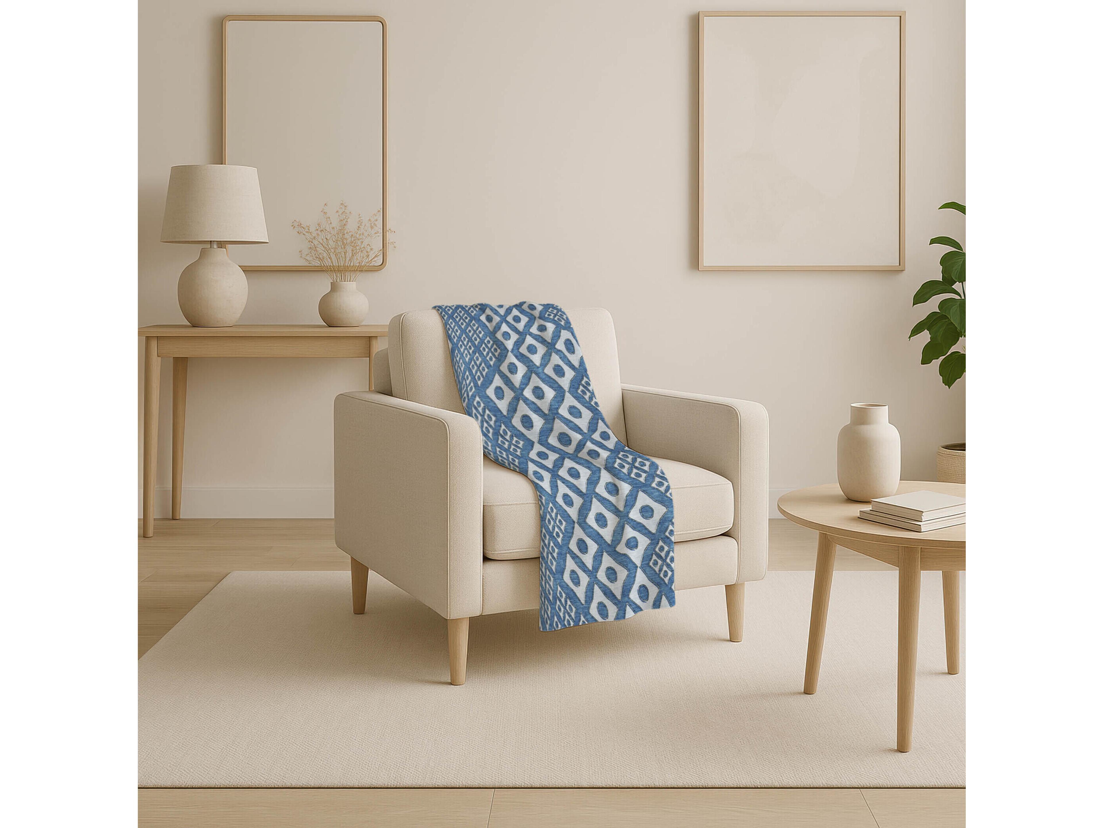 Dalyn Sherpa Blue Polyester Throw