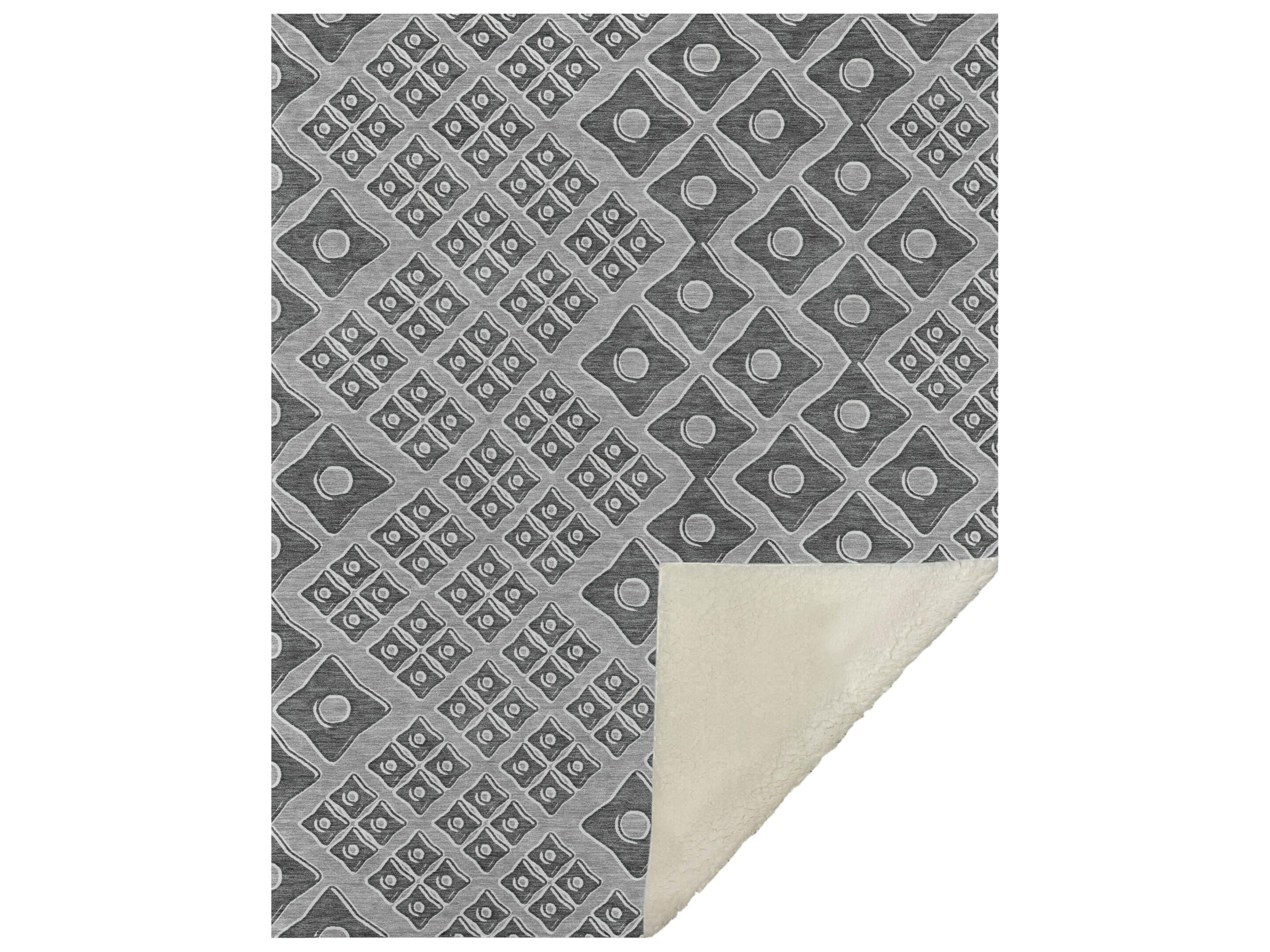 Dalyn Sherpa Gray Polyester Throw