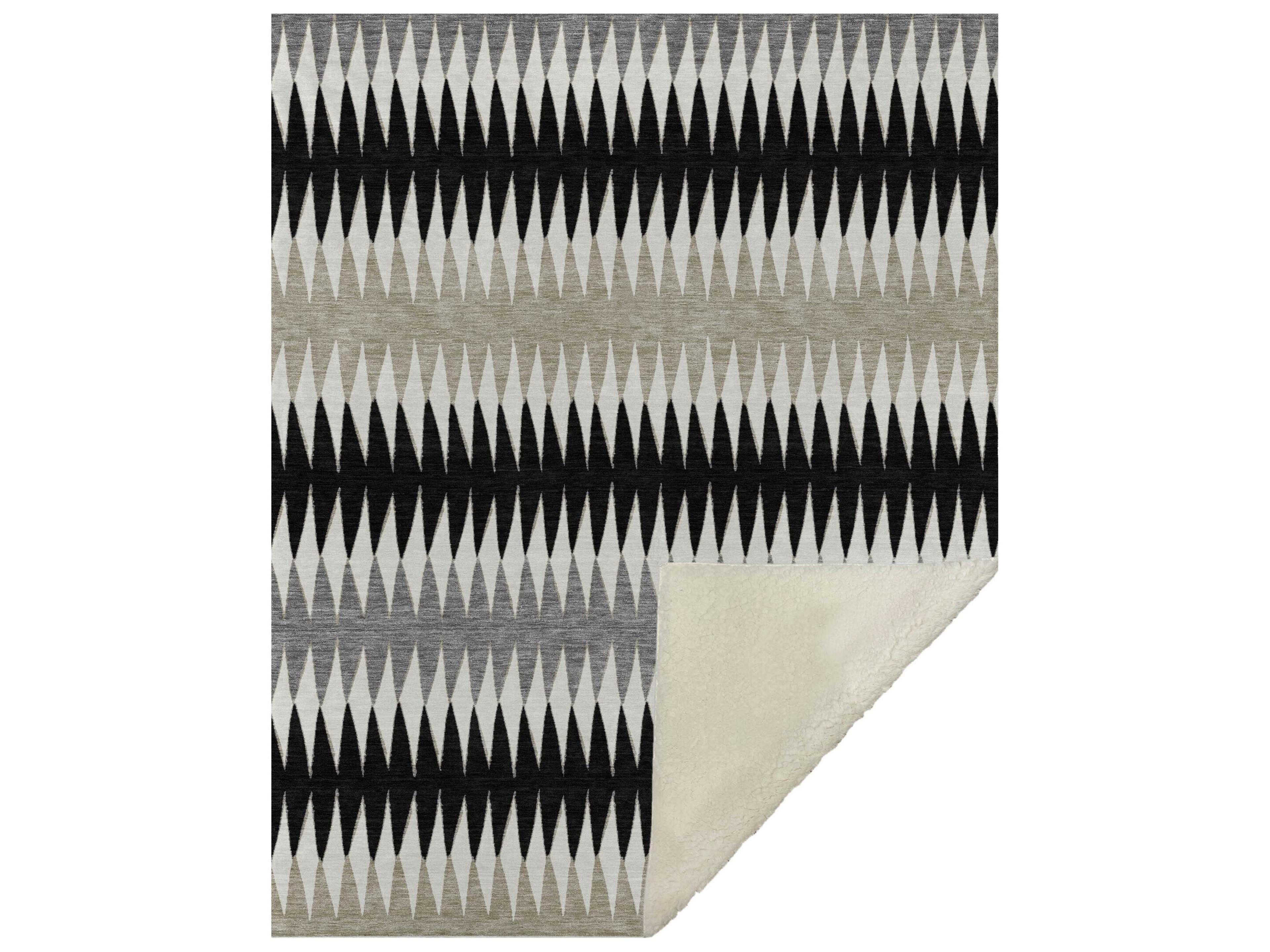 Sherpa Black Polyester Throw