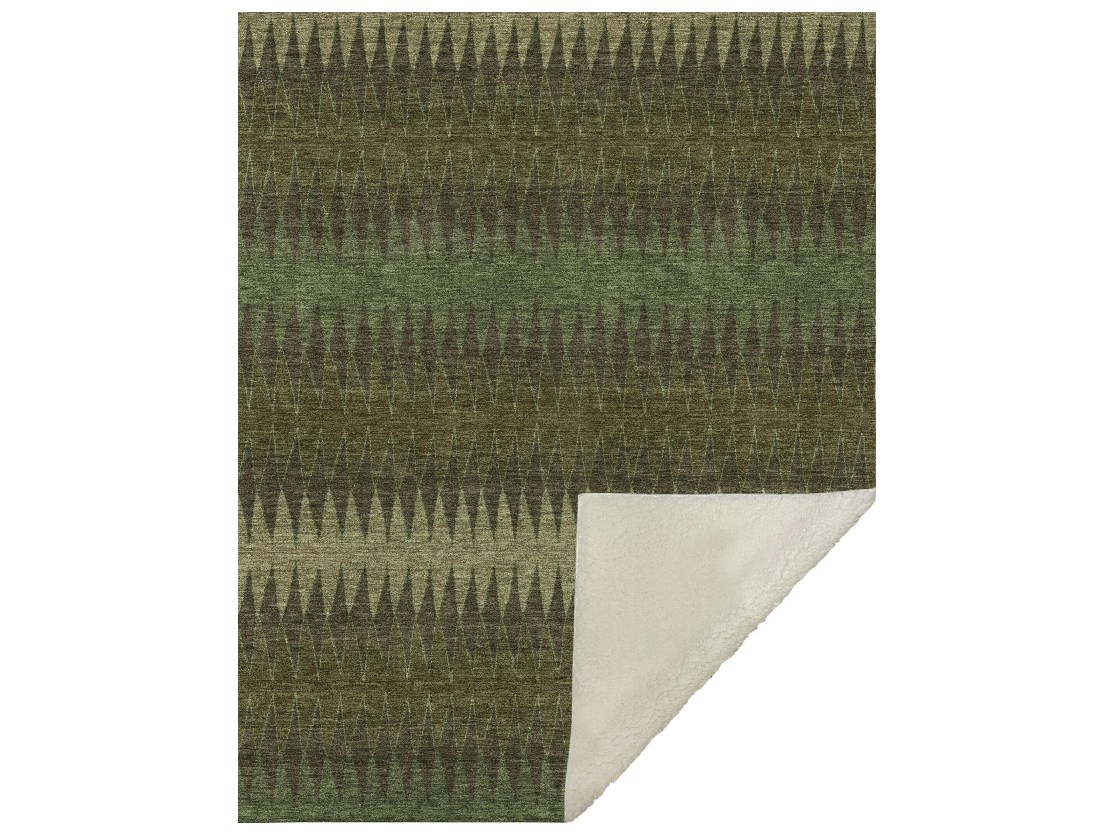 Dalyn Sherpa Green Polyester Throw