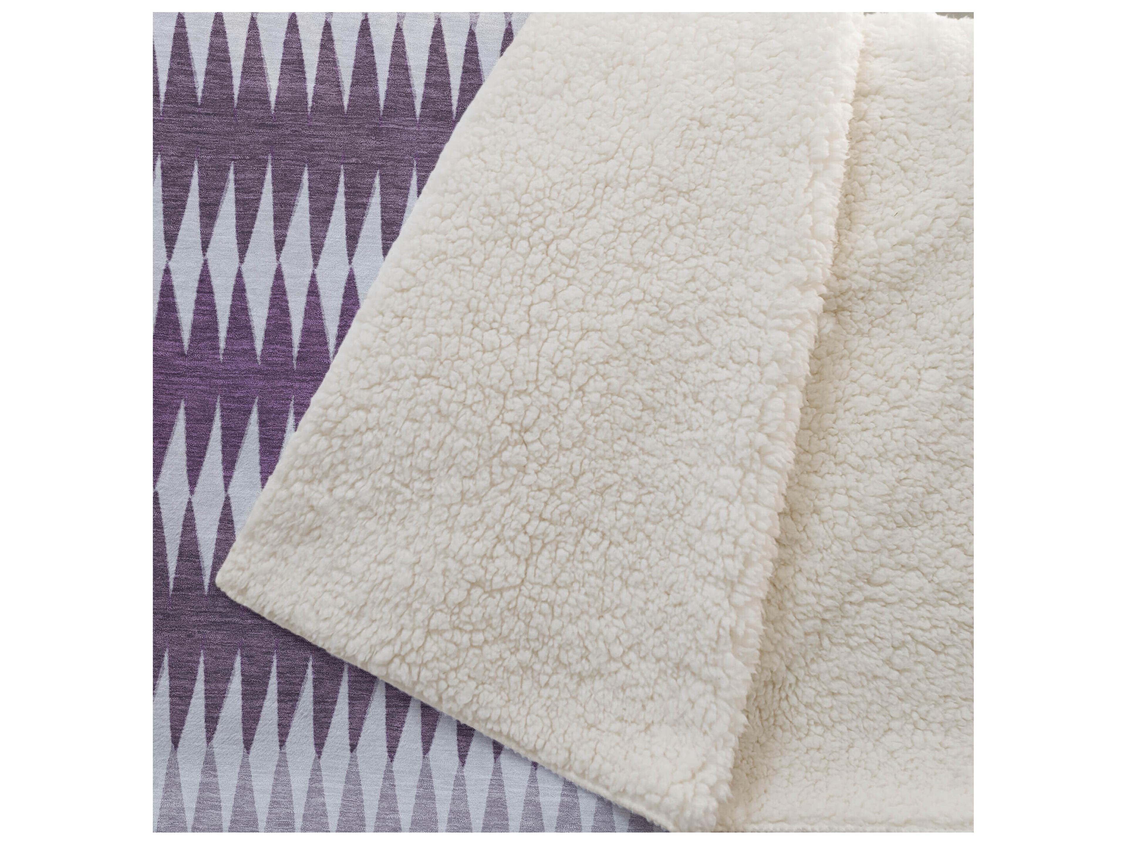 Dalyn Sherpa Purple Polyester Throw