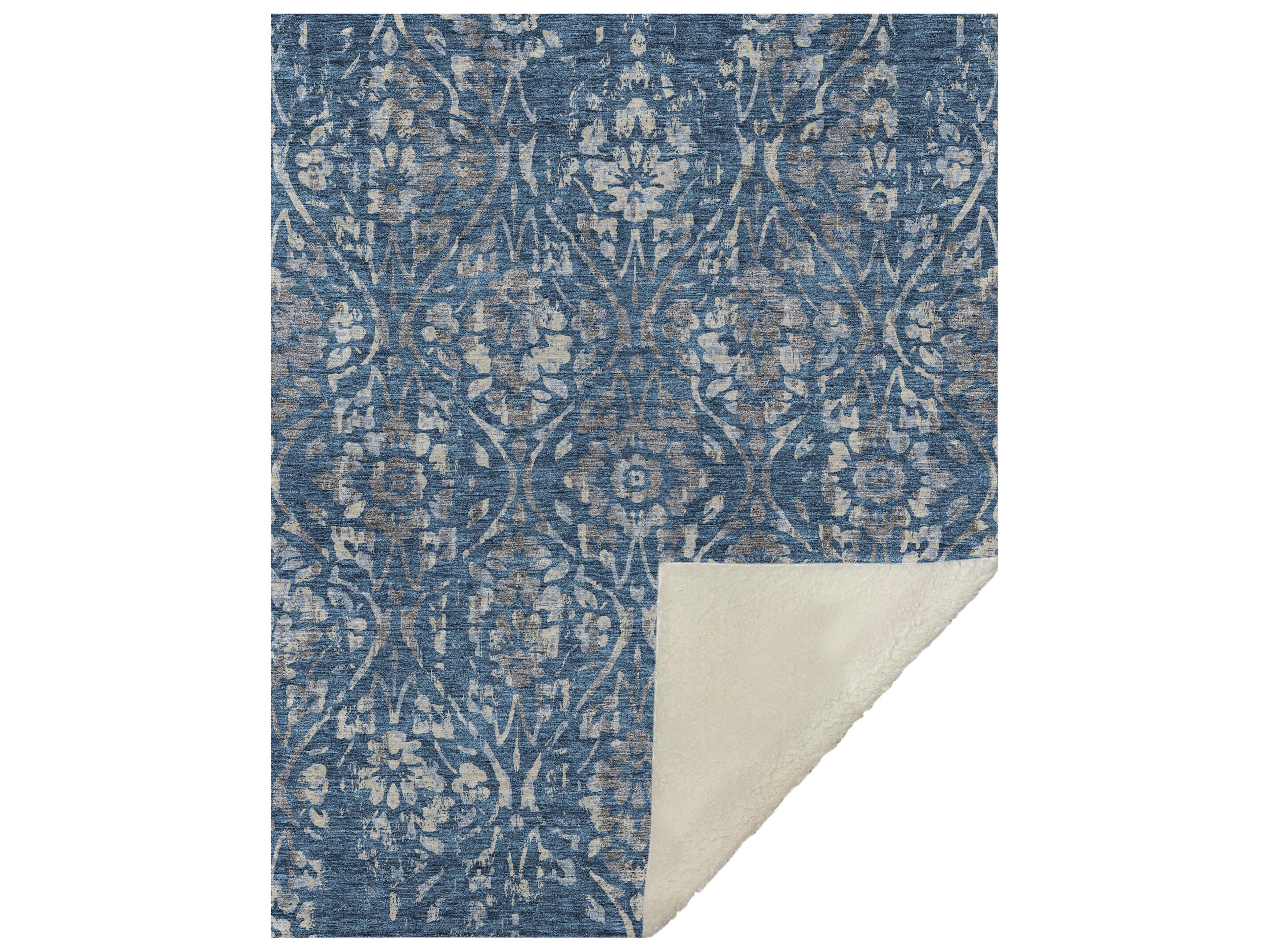 Dalyn Sherpa Blue Polyester Throw