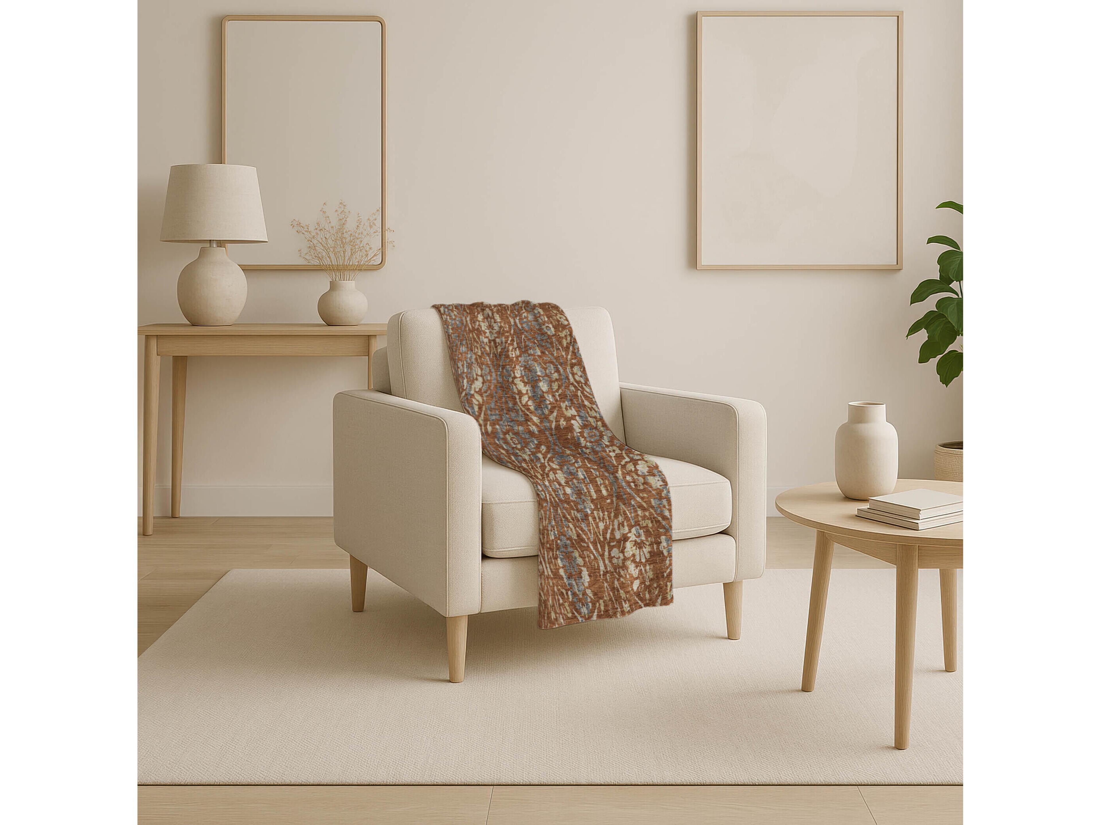 Dalyn Sherpa Orange Polyester Throw