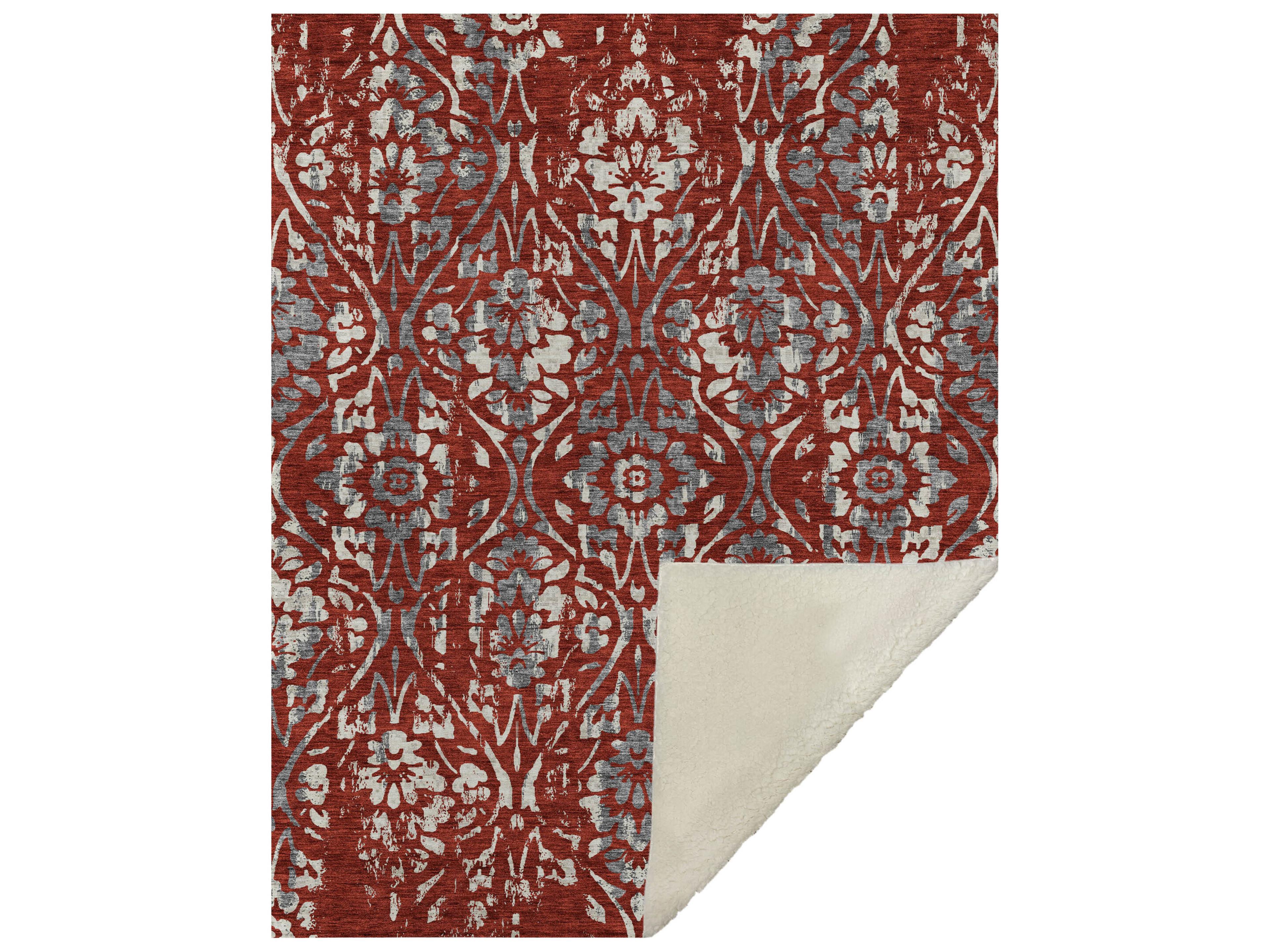 Sherpa Red Polyester Throw