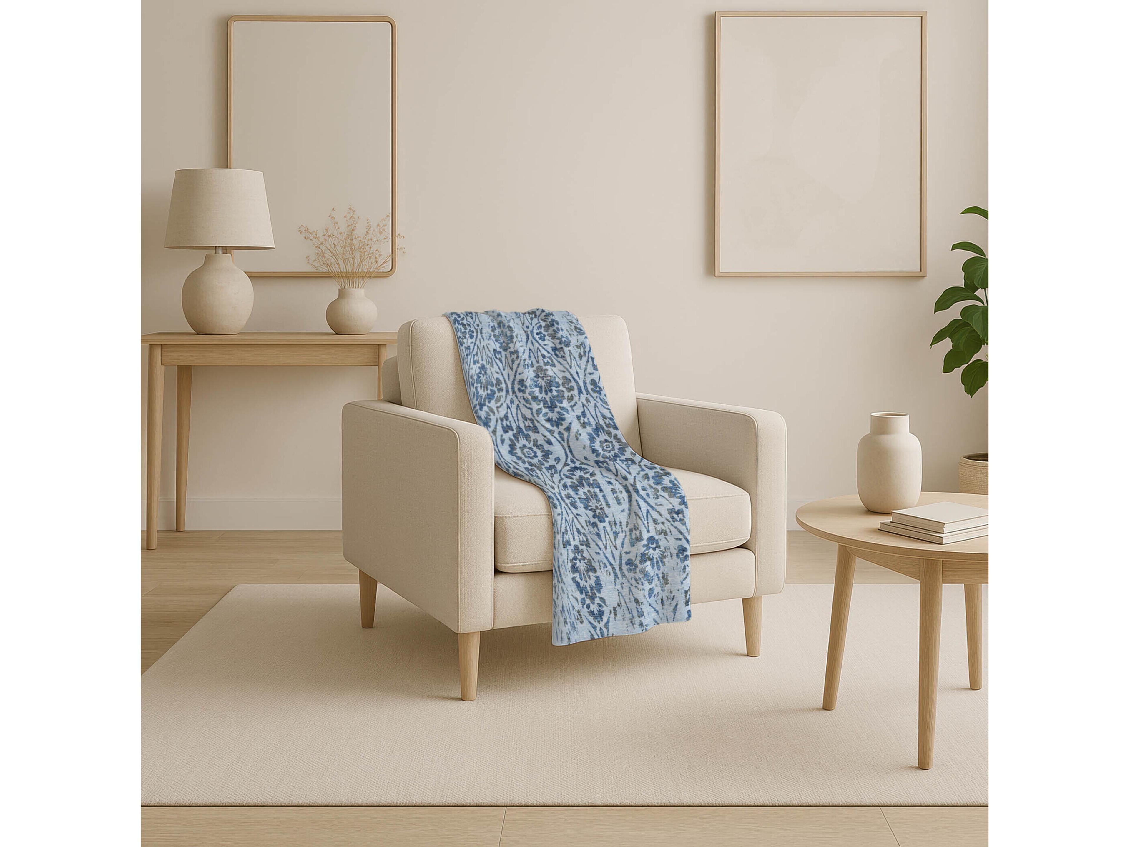 Dalyn Sherpa Blue Polyester Throw