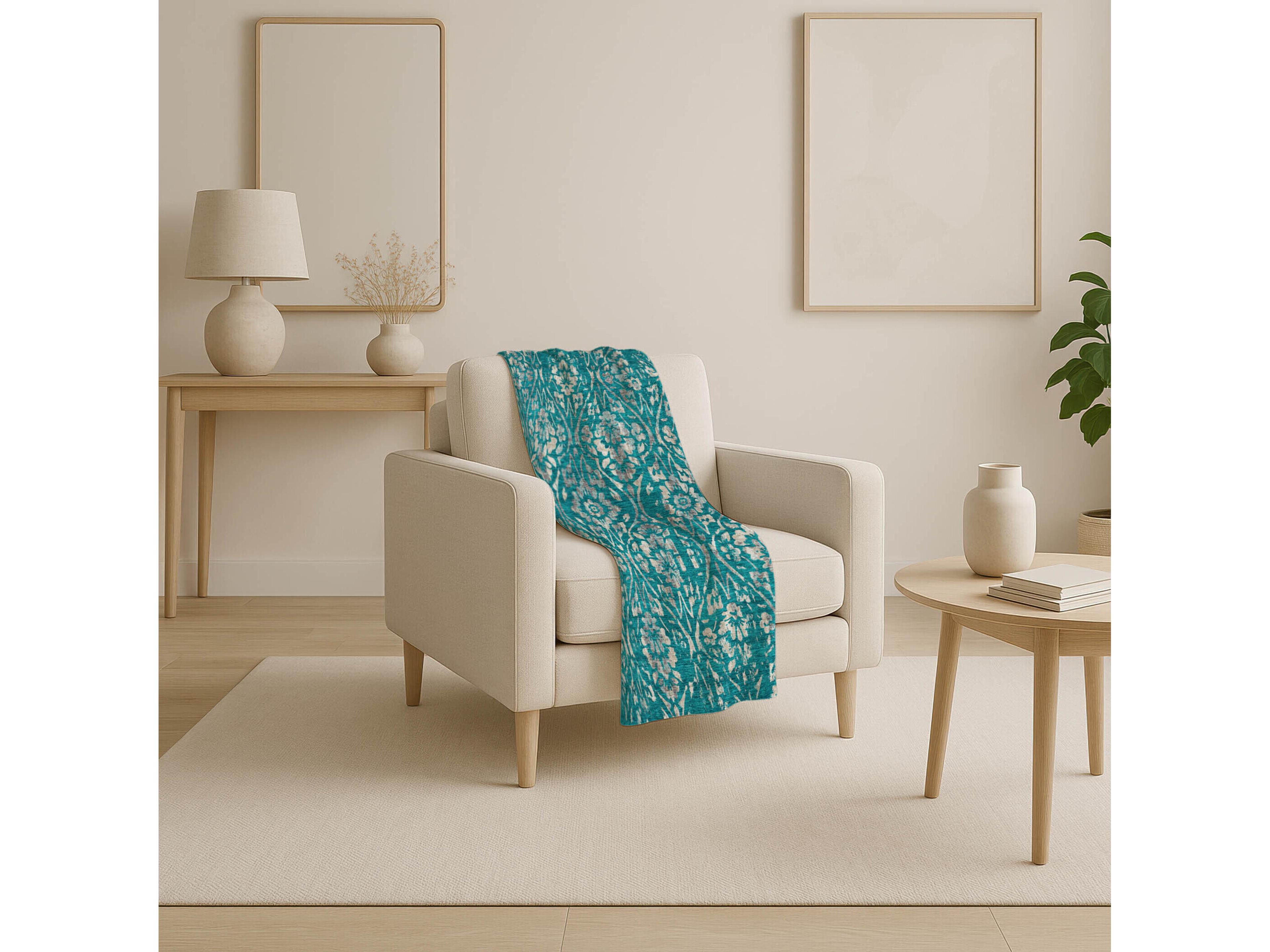 Dalyn Sherpa Teal Polyester Throw