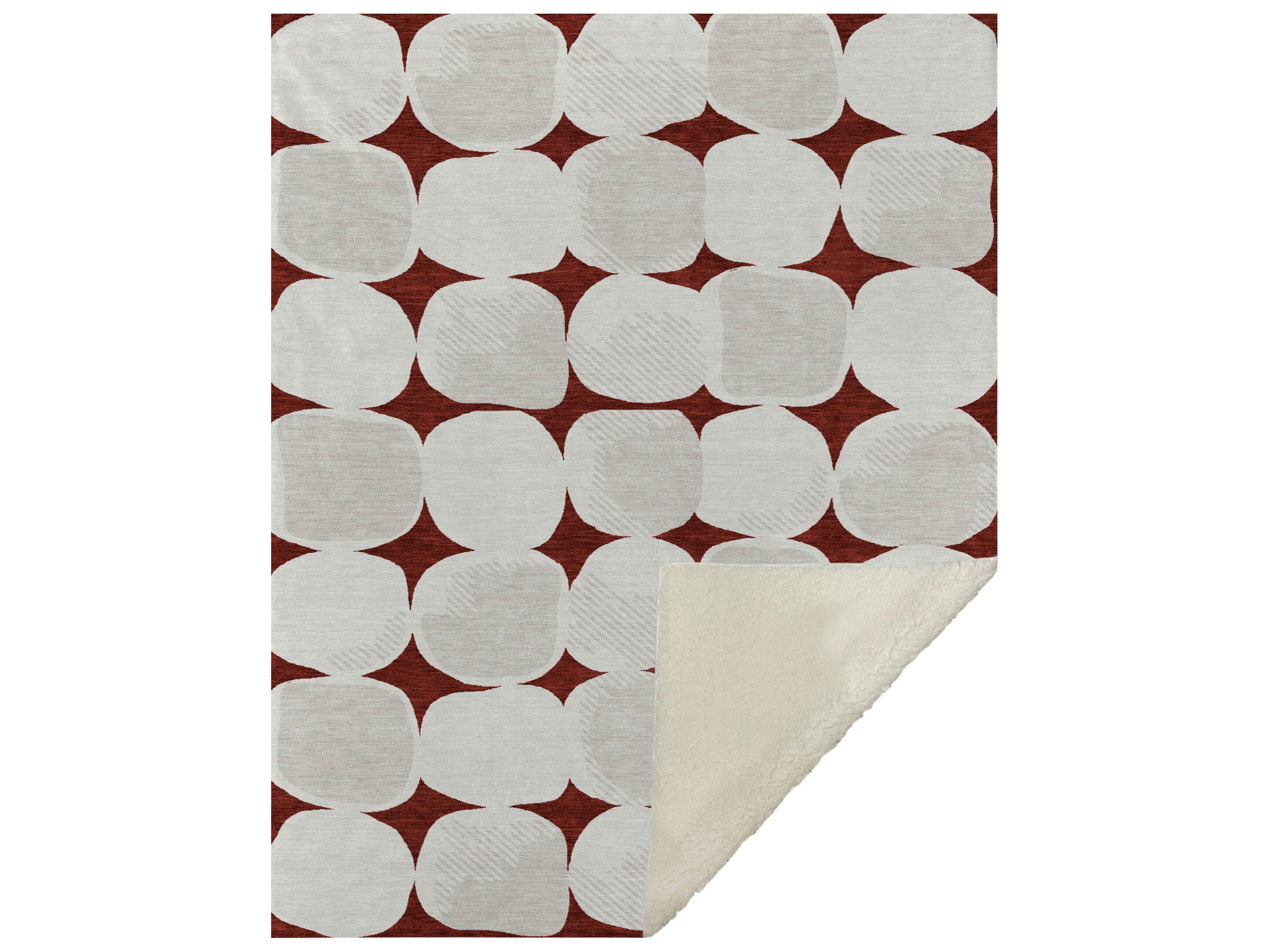 Sherpa Red Polyester Throw