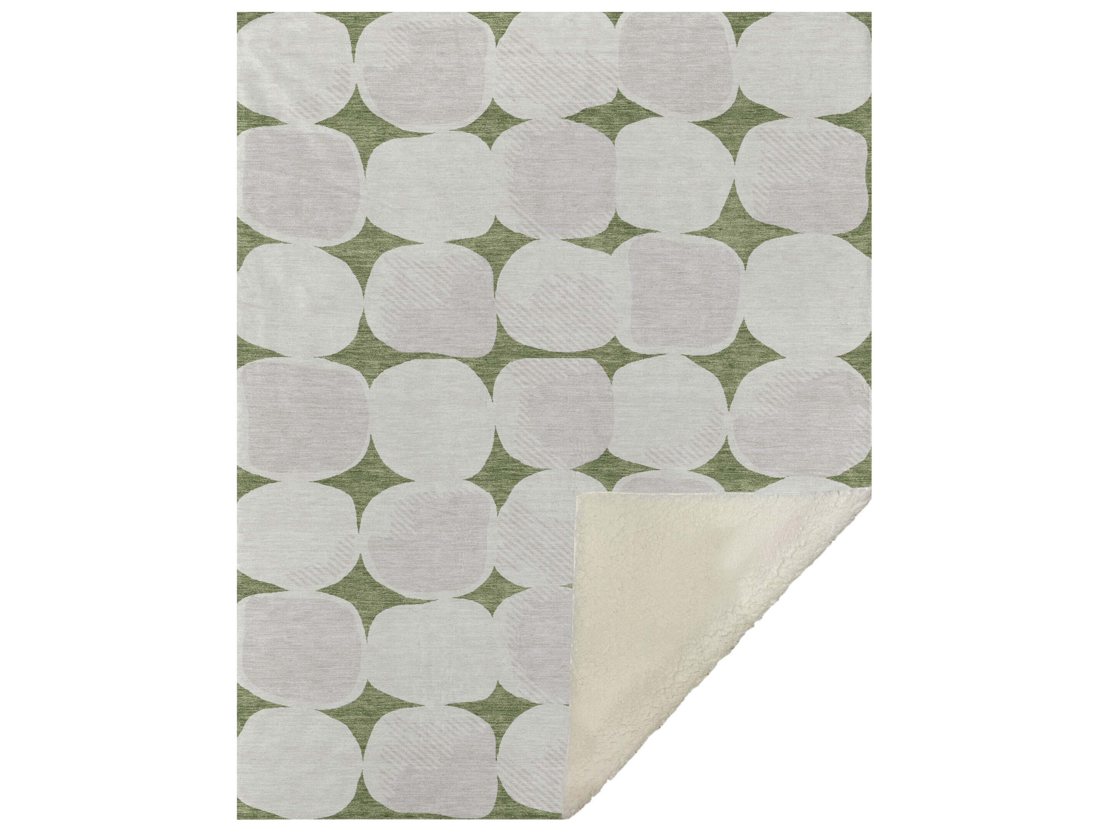 Dalyn Sherpa Green Polyester Throw