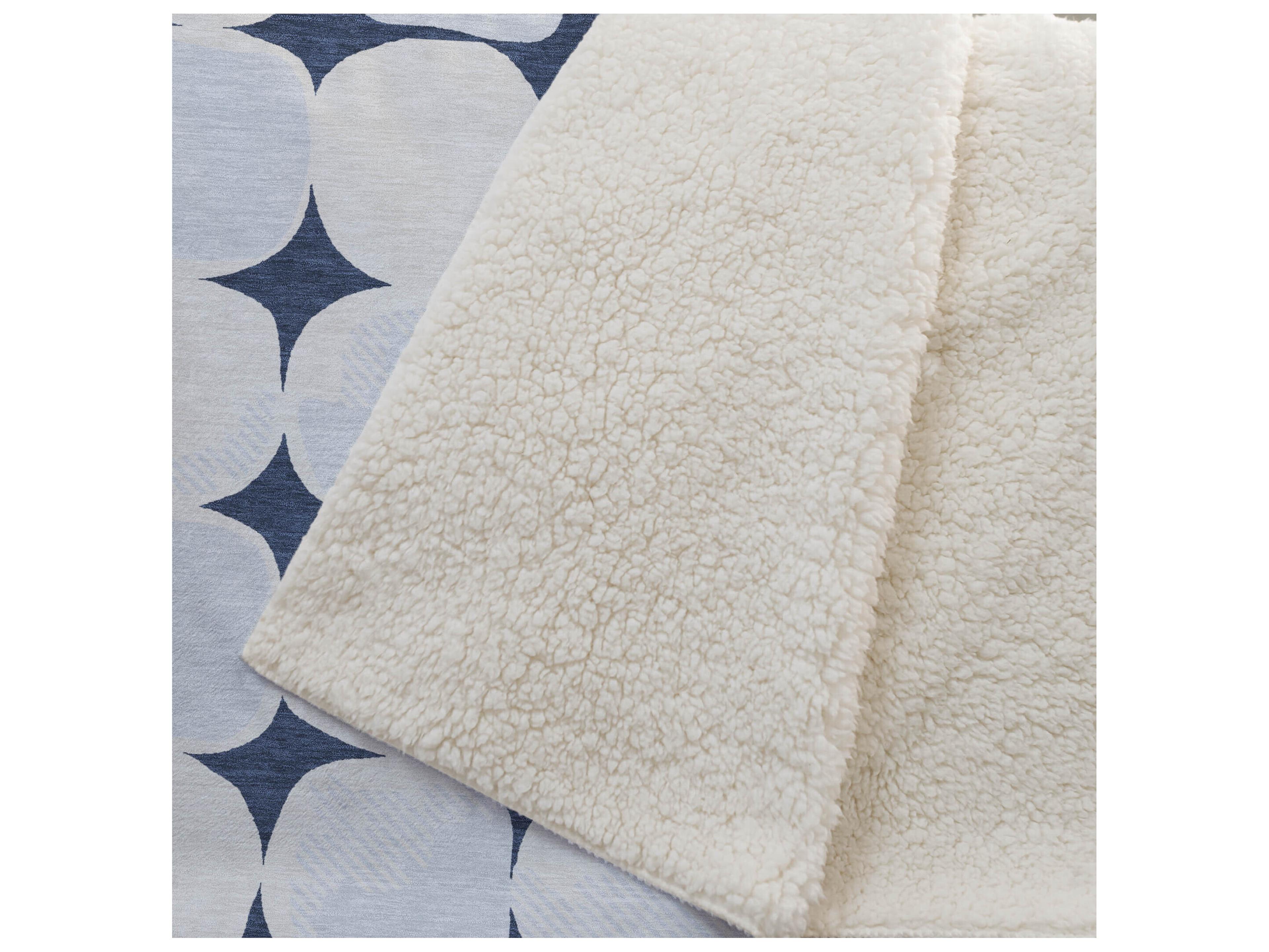 Dalyn Sherpa Blue Polyester Throw