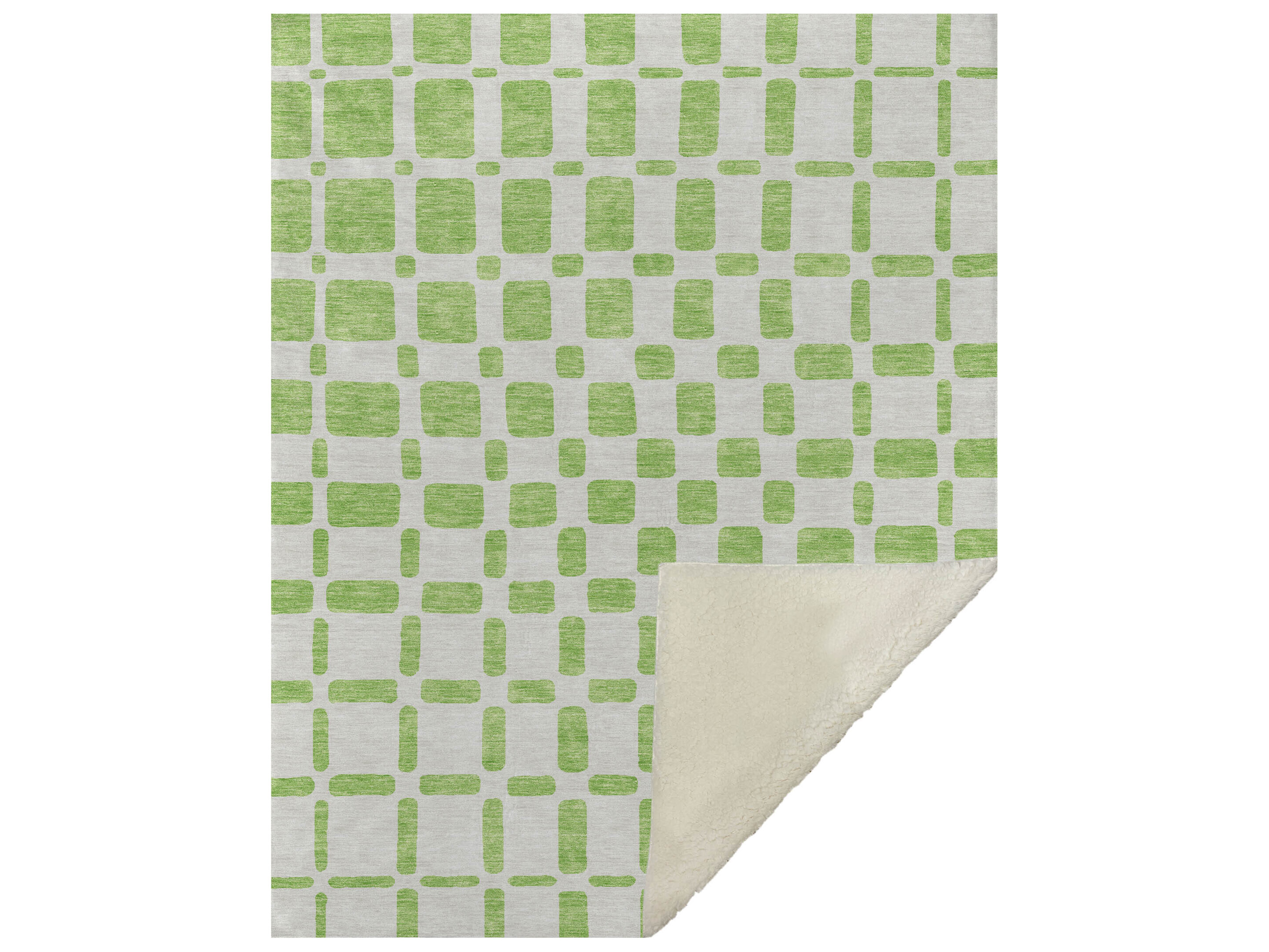 Dalyn Sherpa Green Polyester Throw