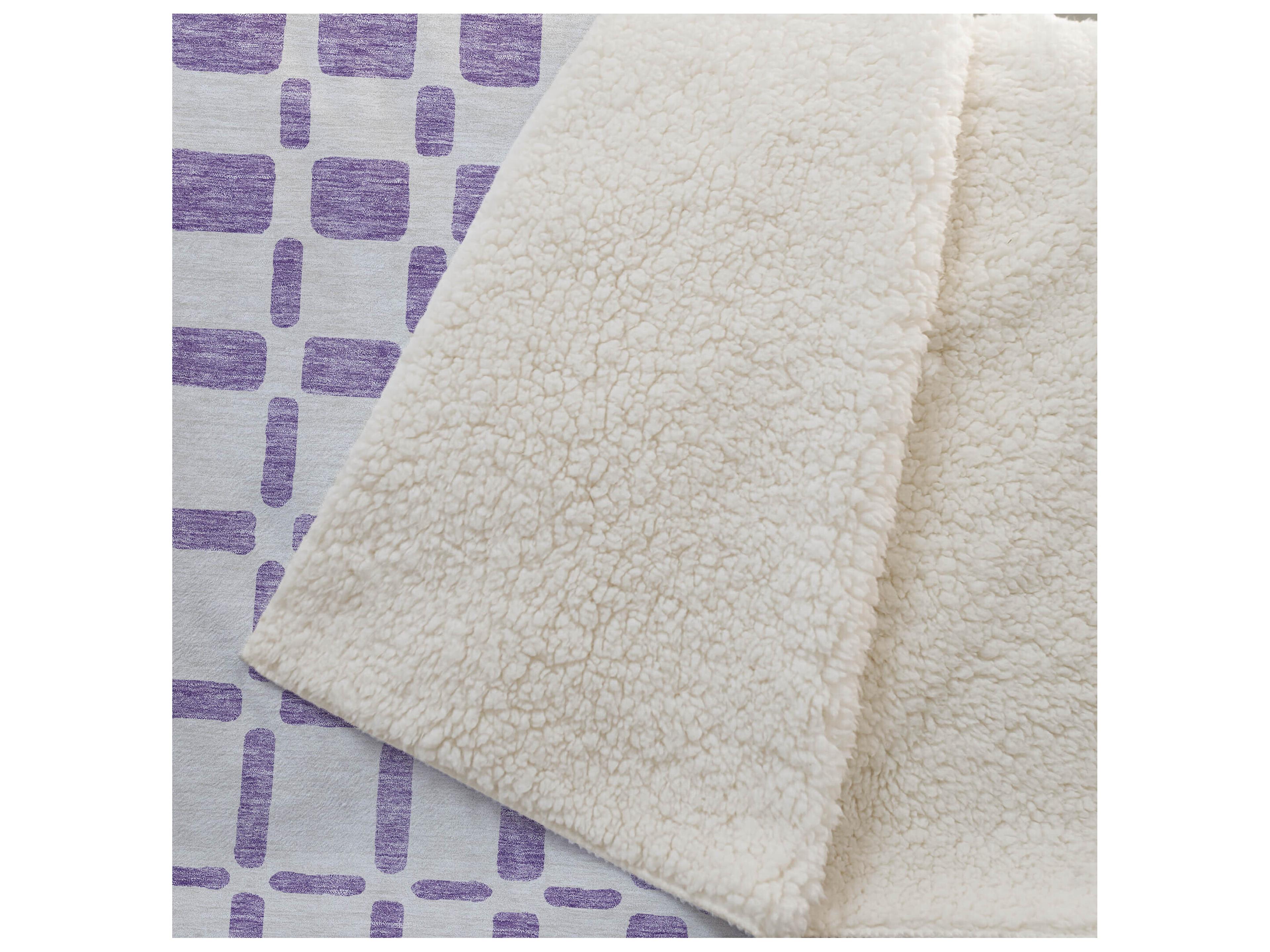 Dalyn Sherpa Purple Polyester Throw
