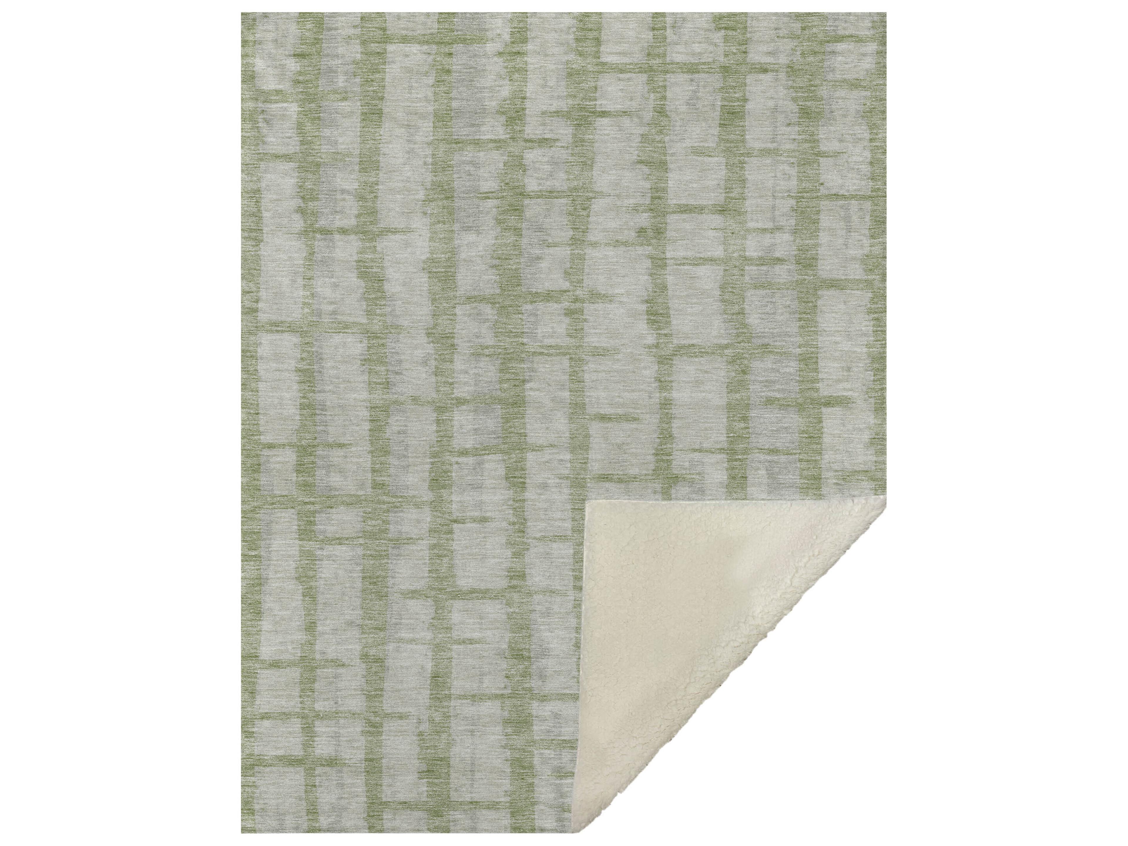 Sherpa Green Polyester Throw